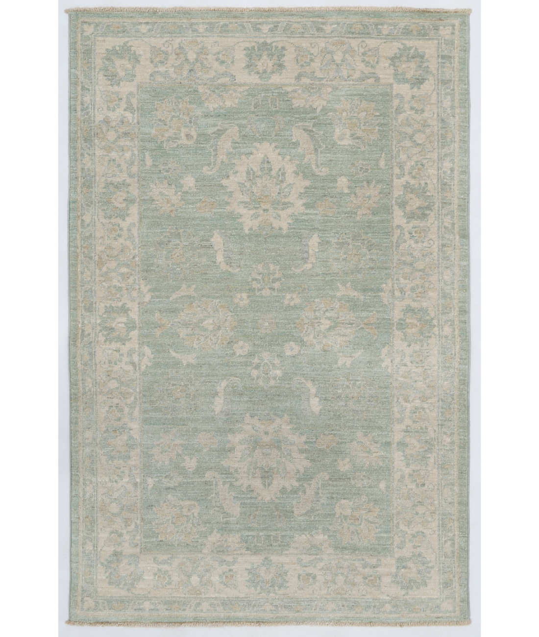 Hand Knotted Serenity Wool Rug  - 3&#39; 1&quot; X 4&#39; 8&quot; 3&#39; 1&quot; X 4&#39; 8&quot; (94 X 142) / Green / Ivory