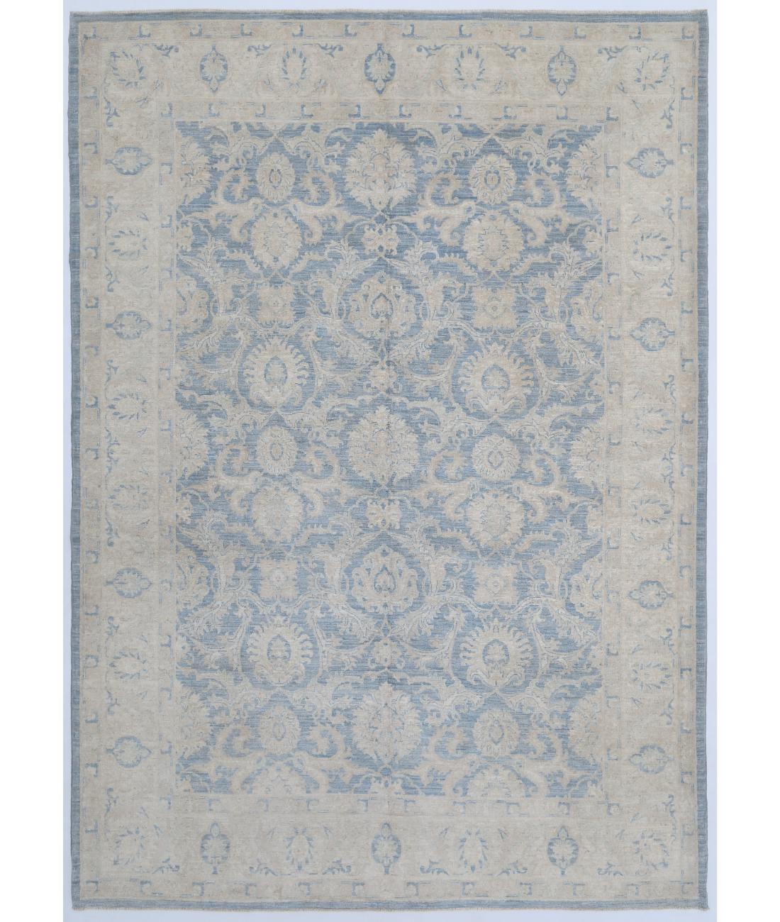 Hand Knotted Serenity Wool Rug  - 7&#39; 0&quot; X 10&#39; 2&quot; 7&#39; 0&quot; X 10&#39; 2&quot; (213 X 310) / Blue / Ivory