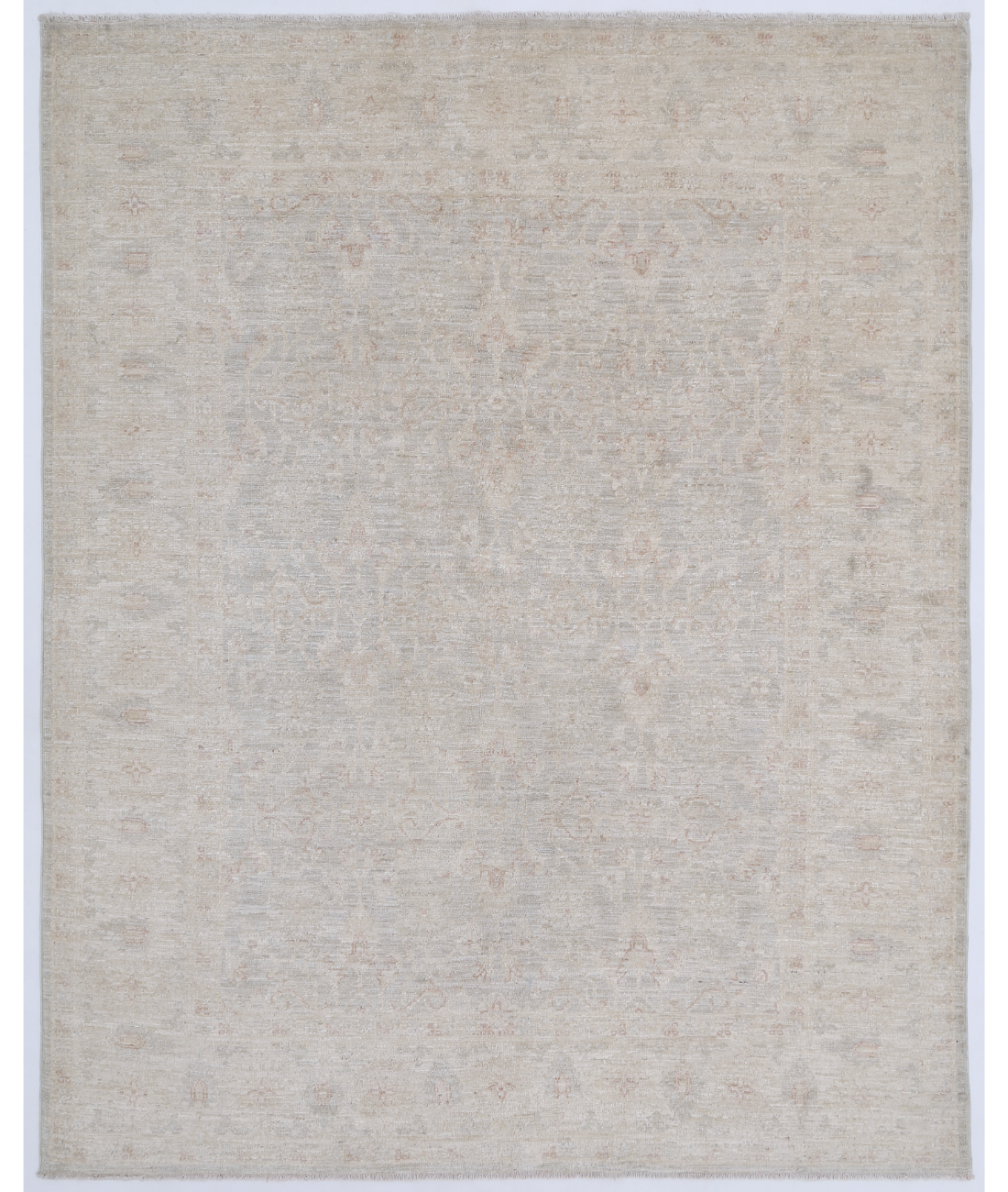 Hand Knotted Serenity Wool Rug  - 5' 0" X 6' 2" 5' 0" X 6' 2" (152 X 188) / Ivory / Gold