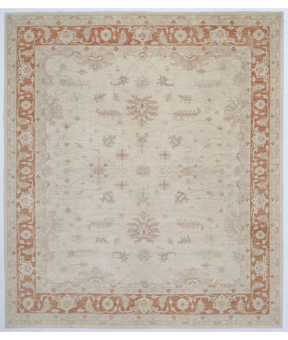 Hand Knotted Serenity Wool Rug  - 11&#39; 9&quot; X 13&#39; 0&quot; 11&#39; 9&quot; X 13&#39; 0&quot; (358 X 396) / Ivory / Rust