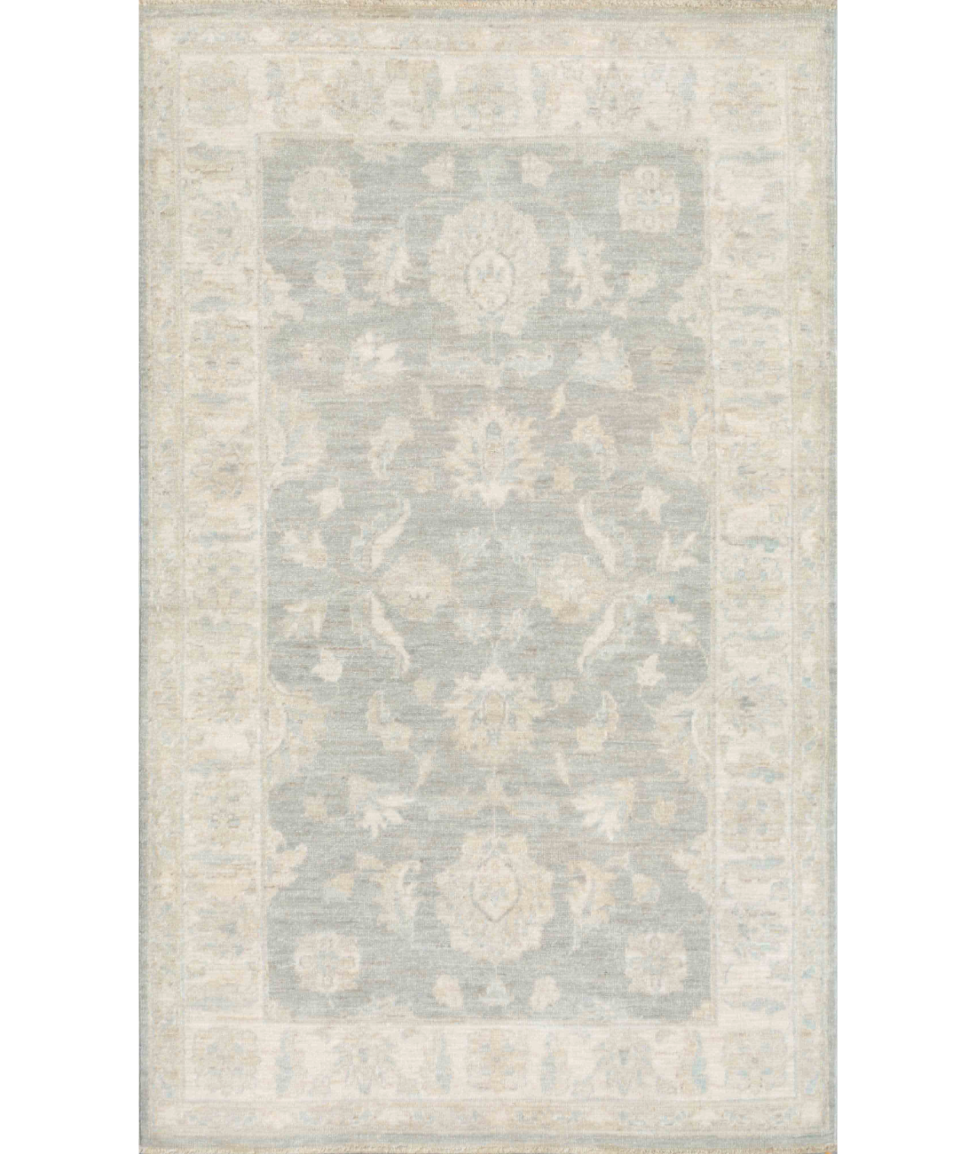 Hand Knotted Serenity Wool Rug  - 3&#39; 1&quot; X 5&#39; 0&quot; 3&#39; 1&quot; X 5&#39; 0&quot; (94 X 152) / Grey / Ivory