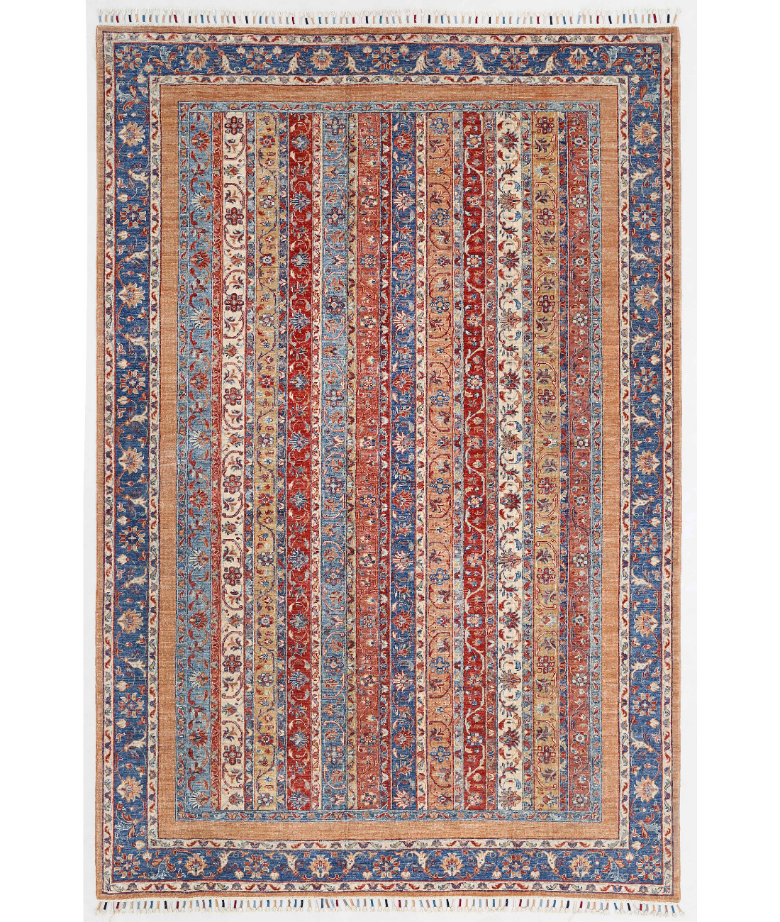 Hand Knotted Shaal Wool Rug  - 6' 7" X 9' 9" 6' 7" X 9' 9" (201 X 297) / Multi / Multi