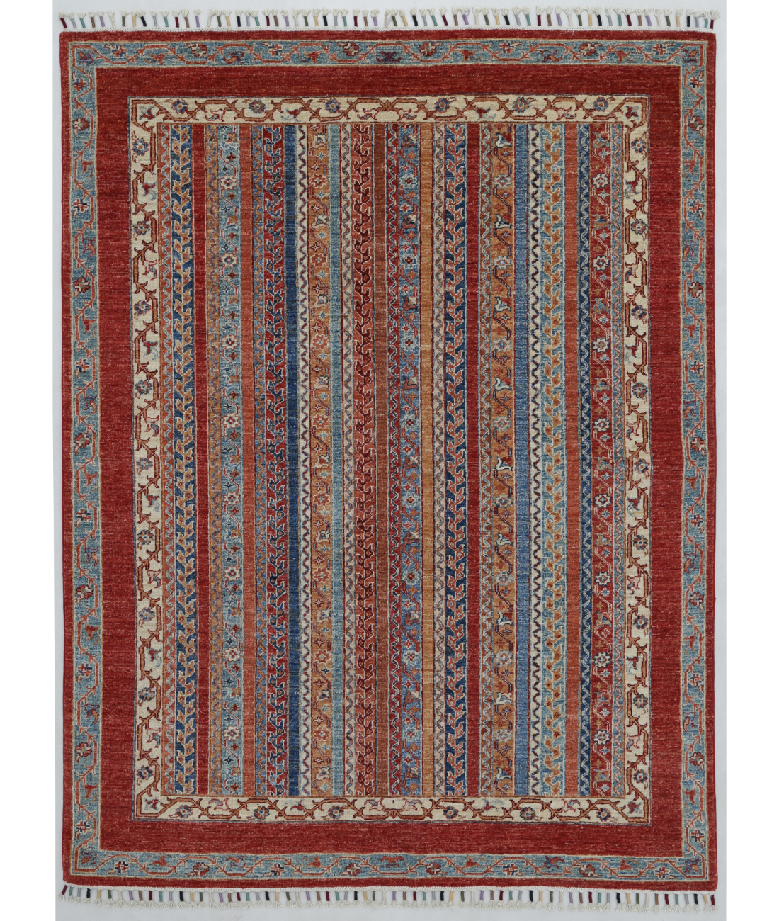 Hand Knotted Shaal Wool Rug  - 5&#39; 0&quot; X 6&#39; 6&quot; 5&#39; 0&quot; X 6&#39; 6&quot; (152 X 198) / Multi / Red