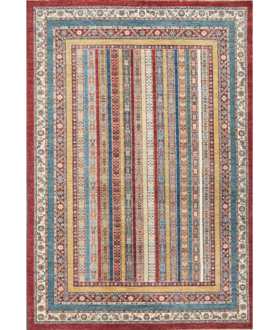 Hand Knotted Shaal Wool Rug  - 6&#39; 7&quot; X 9&#39; 5&quot; 6&#39; 7&quot; X 9&#39; 5&quot; (201 X 287) / Multi / Red