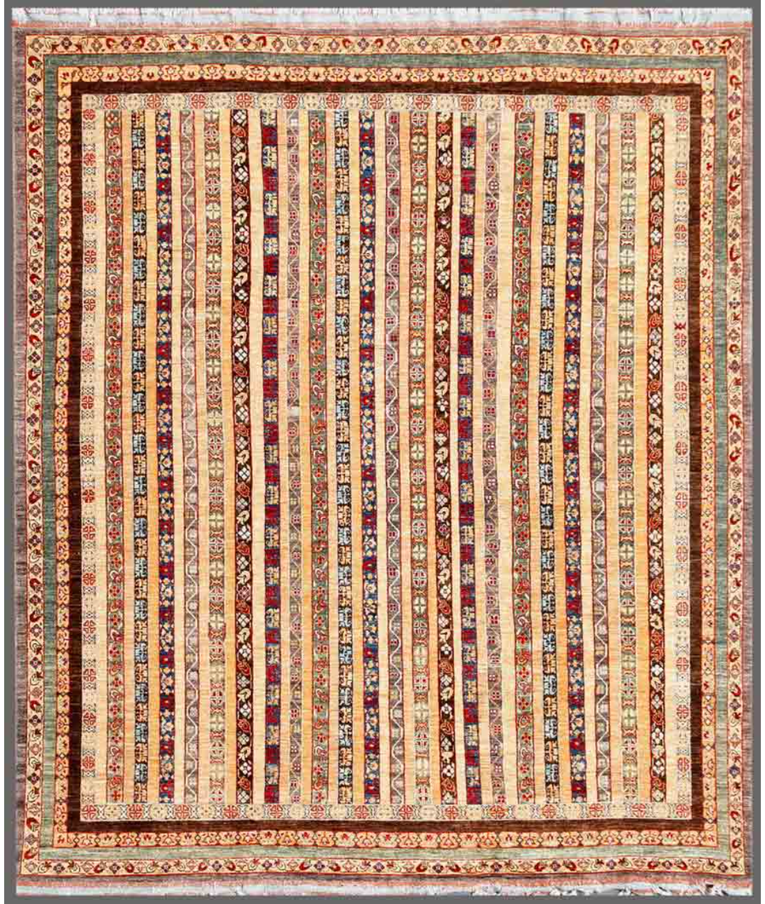 Hand Knotted Shaal Wool Rug  - 8&#39; 3&quot; X 9&#39; 2&quot; 8&#39; 3&quot; X 9&#39; 2&quot; (251 X 279) / Multi / Multi