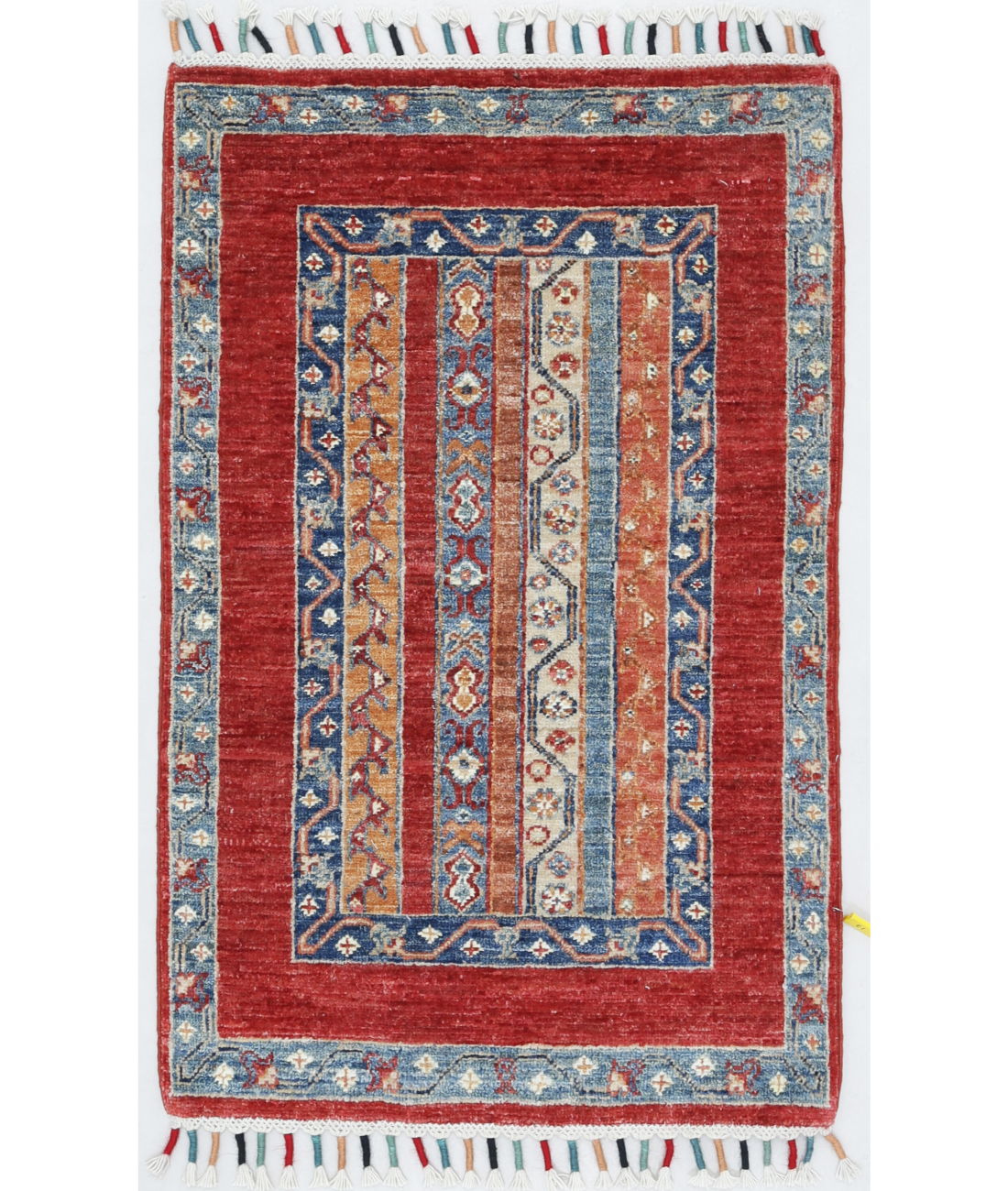 Hand Knotted Shaal Wool Rug  - 1' 11" X 3' 0" 1' 11" X 3' 0" (58 X 91) / Multi / Red