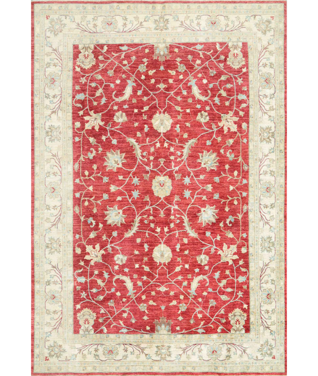 Hand Knotted Sultanabad Wool Rug  - 8&#39; 2&quot; X 11&#39; 3&quot; 8&#39; 2&quot; X 11&#39; 3&quot; (249 X 343) / Red / Ivory