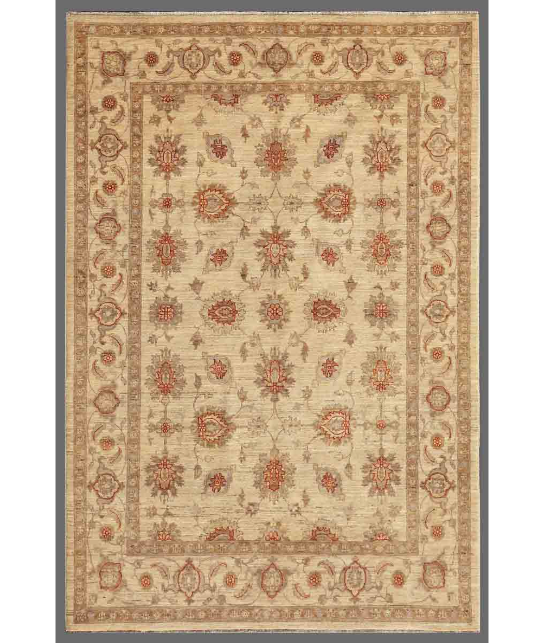 Hand Knotted Sultanabad Wool Rug  - 5&#39; 7&quot; X 8&#39; 0&quot; 5&#39; 7&quot; X 8&#39; 0&quot; (170 X 244) / Ivory / Taupe