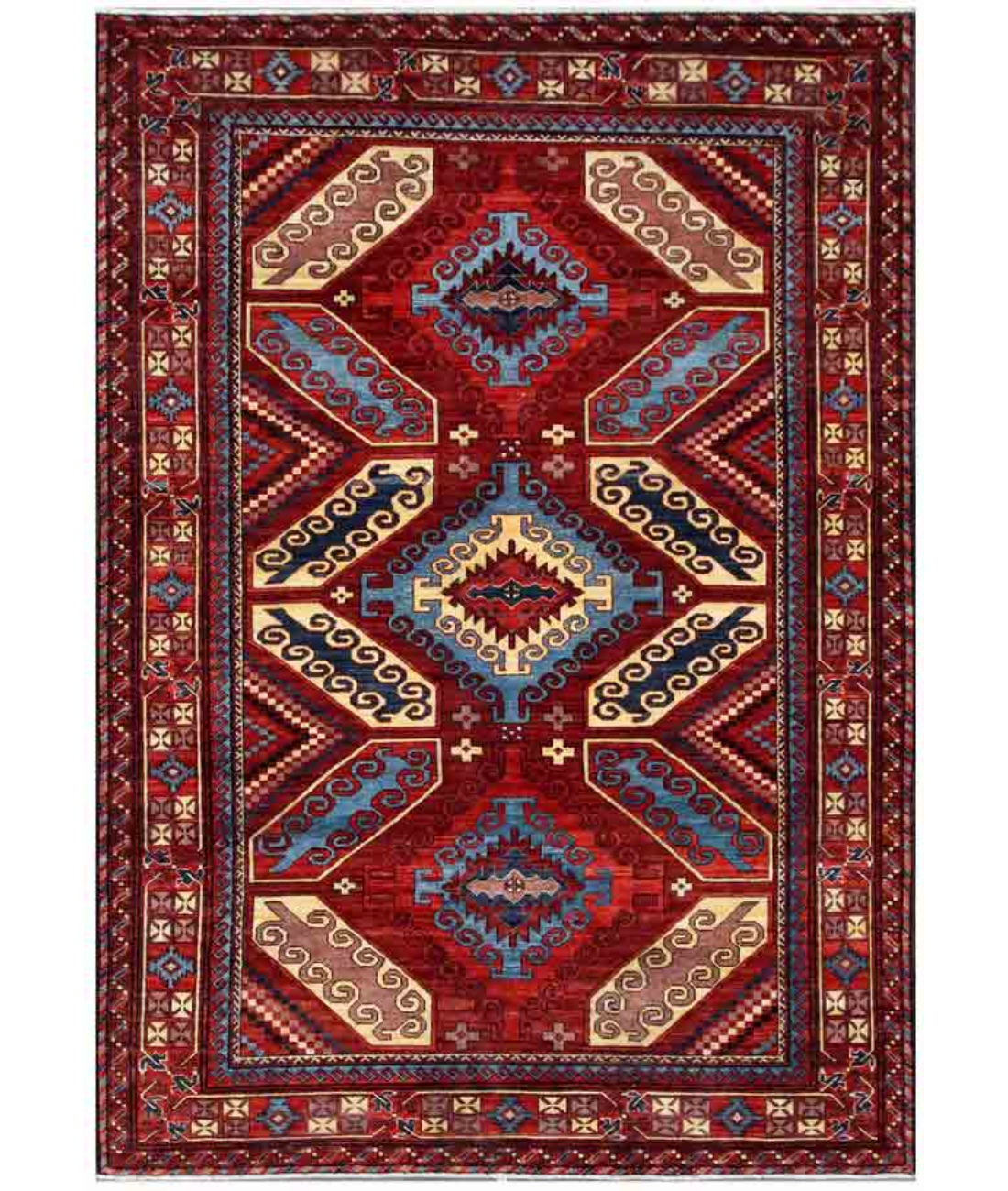 Hand Knotted Sultanabad Wool Rug  - 9&#39; 11&quot; X 13&#39; 6&quot; 9&#39; 11&quot; X 13&#39; 6&quot; (302 X 411) / Red / Blue