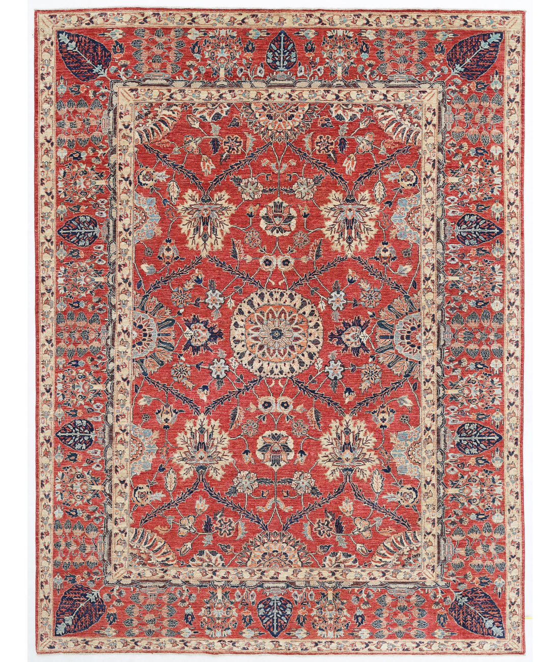 Hand Knotted Sultanabad Wool Rug  - 8&#39; 9&quot; X 11&#39; 7&quot; 8&#39; 9&quot; X 11&#39; 7&quot; (267 X 353) / Rust / Ivory