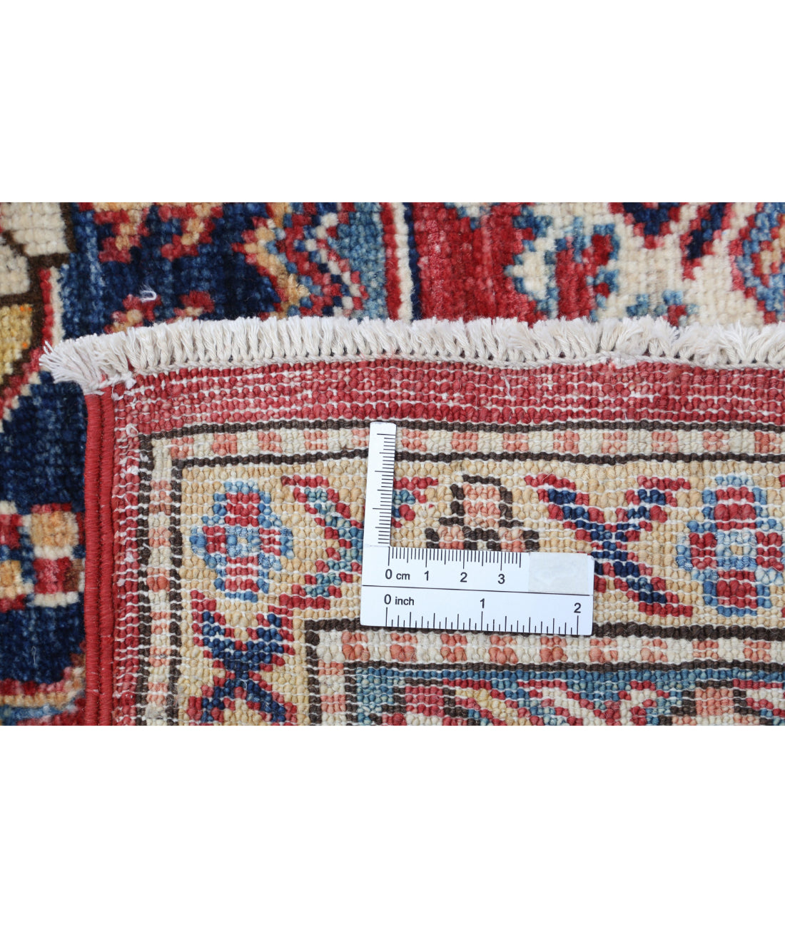 Hand Knotted Royal Kazak Wool Rug - 5'9'' x 7'11'' 5'9'' x 7'11'' (173 X 238) / Red / Ivory