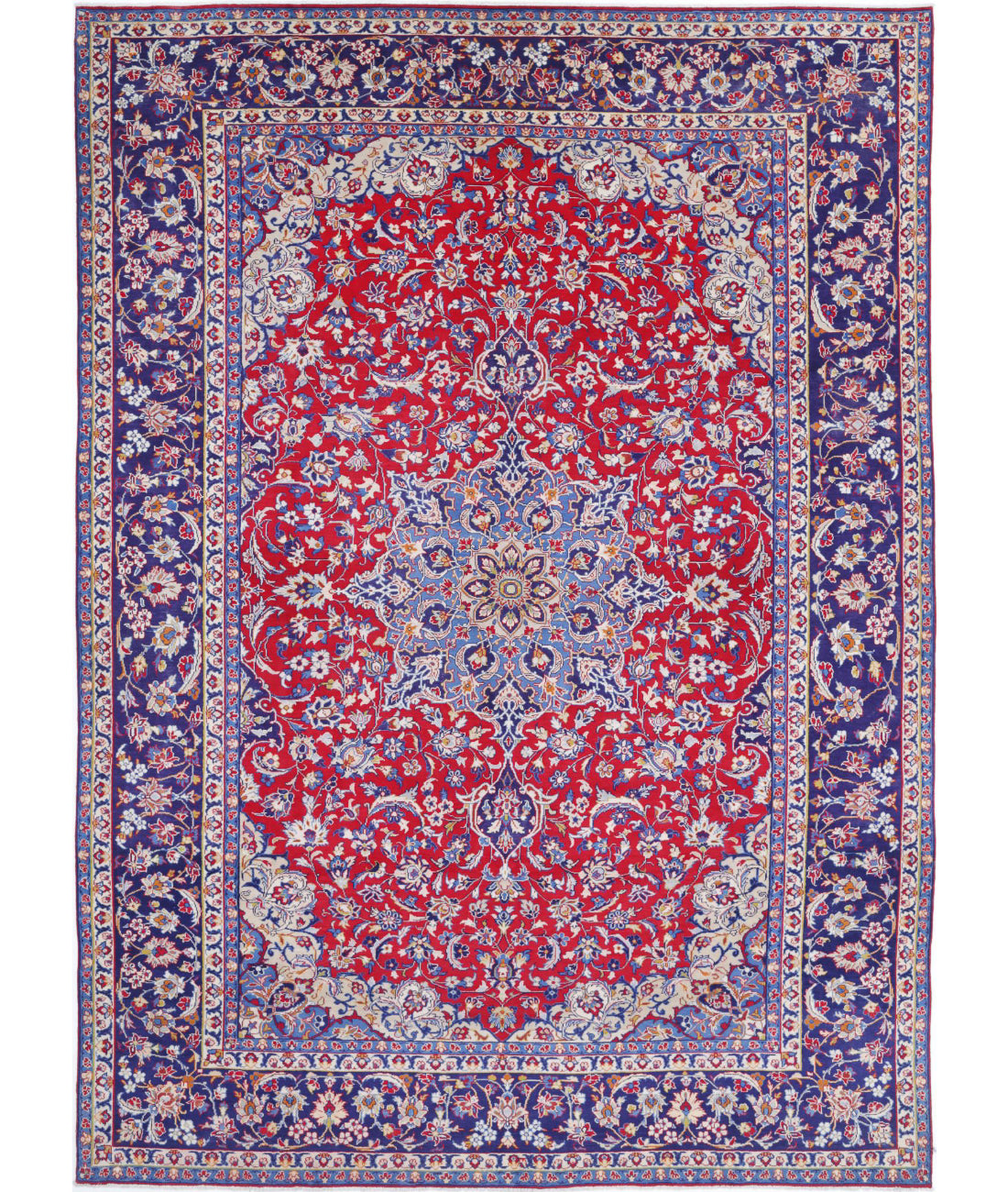 Hand Knotted Persian Tabriz Wool Rug - 9&#39;6&#39;&#39; x 13&#39;5&#39;&#39; 9&#39;6&#39;&#39; x 13&#39;5&#39;&#39; (285 X 403) / Red / Blue