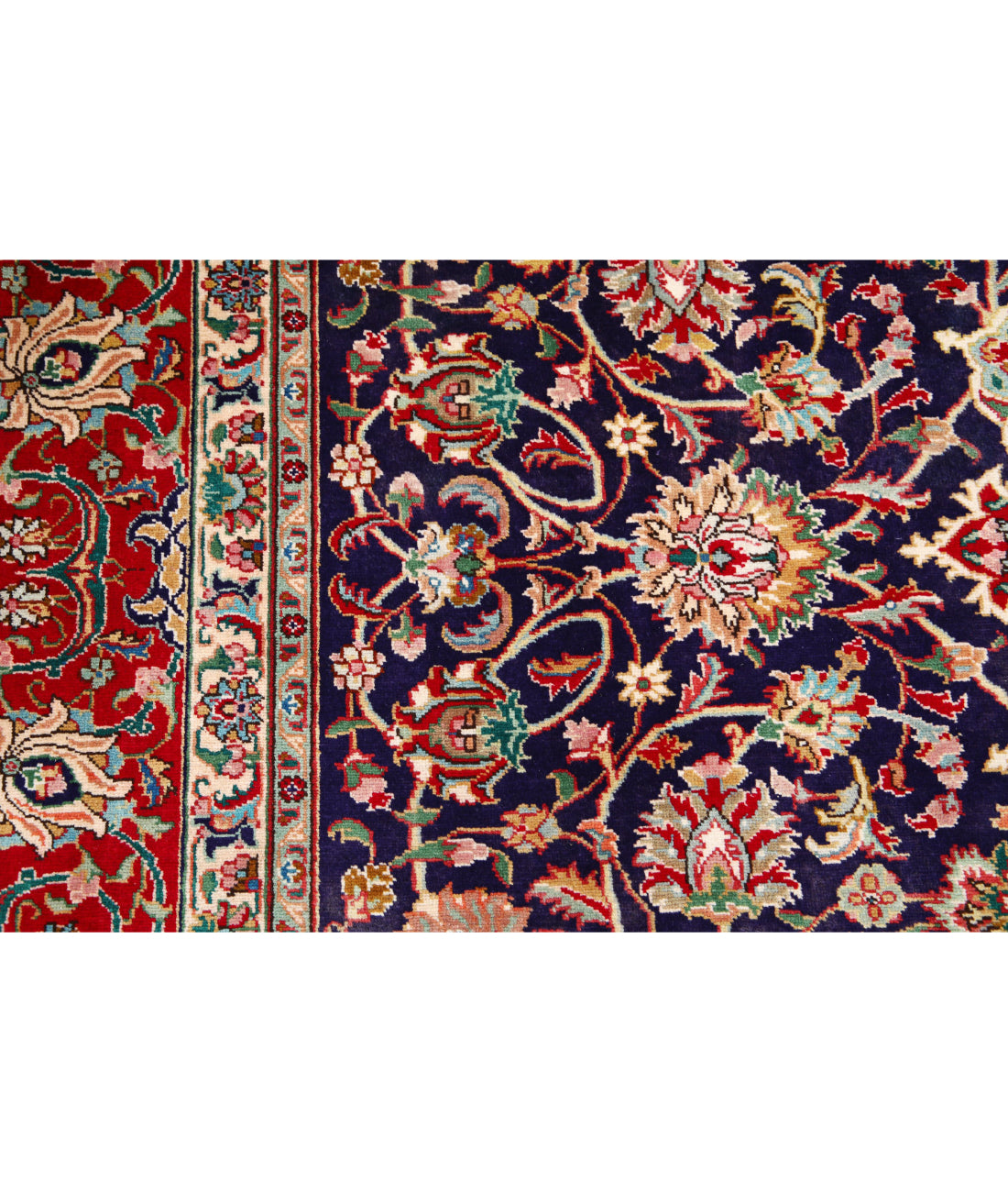 Hand Knotted Persian Tabriz Wool Rug - 9'10'' x 12'9'' 9'10'' x 12'9'' (295 X 383) / Blue / Red