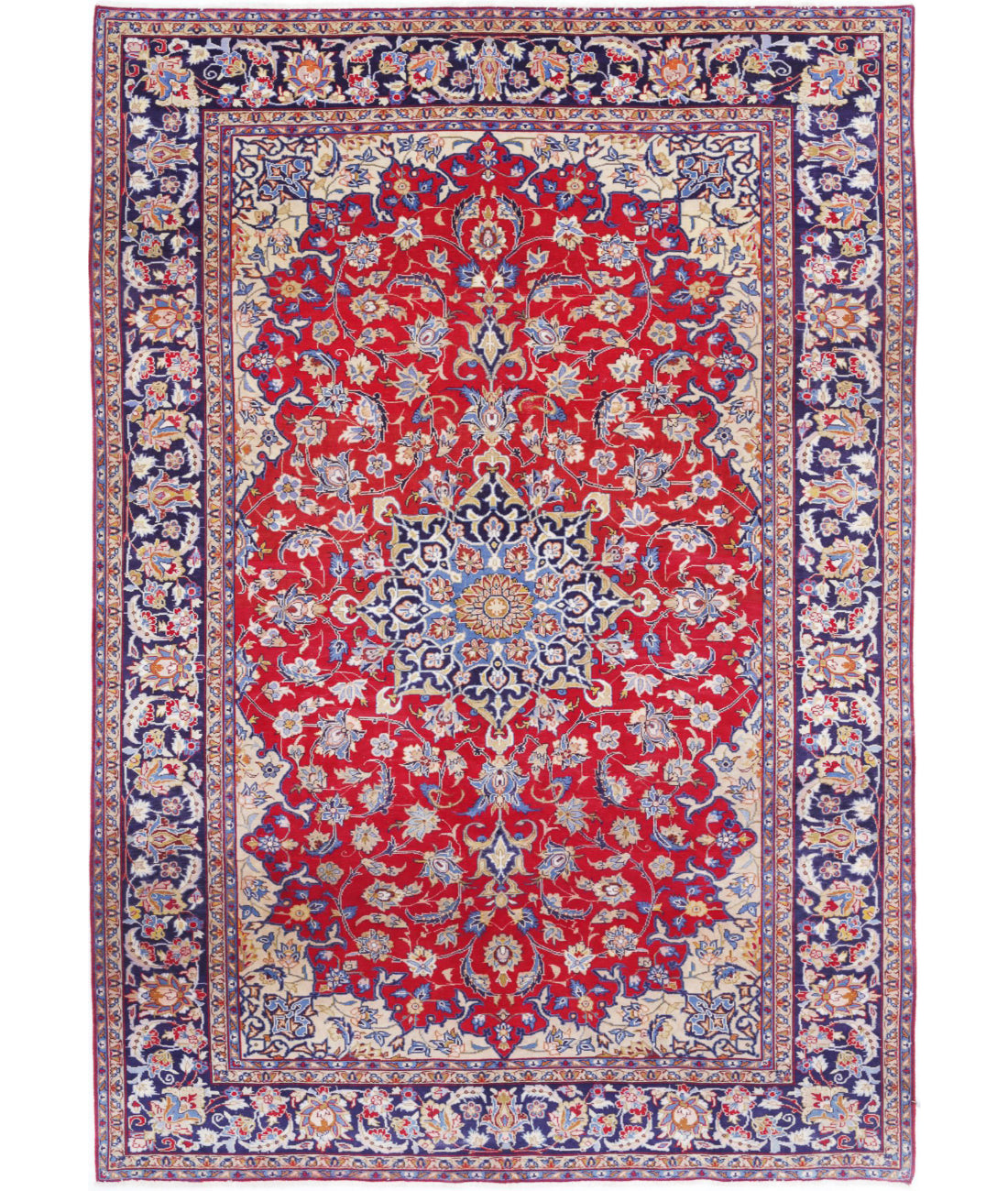 Hand Knotted Persian Tabriz Wool Rug - 7&#39;10&#39;&#39; x 11&#39;1&#39;&#39; 7&#39;10&#39;&#39; x 11&#39;1&#39;&#39; (235 X 333) / Red / Blue