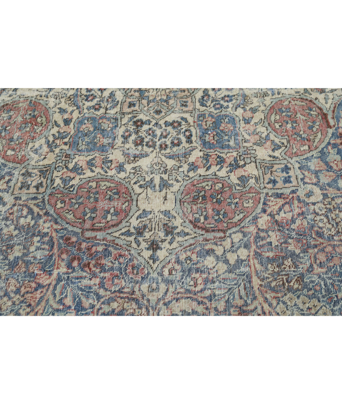 Hand Knotted Antique Persian Tabriz Wool Rug - 8'2'' x 11'2'' 8'2'' x 11'2'' (245 X 335) / Blue / Red