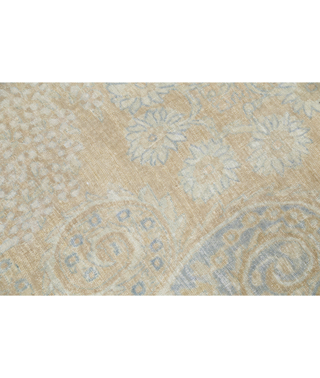 Hand Knotted Antique Persian Tabriz Wool Rug - 12'4'' x 19'5'' 12'4'' x 19'5'' (370 X 583) / Taupe / Blue