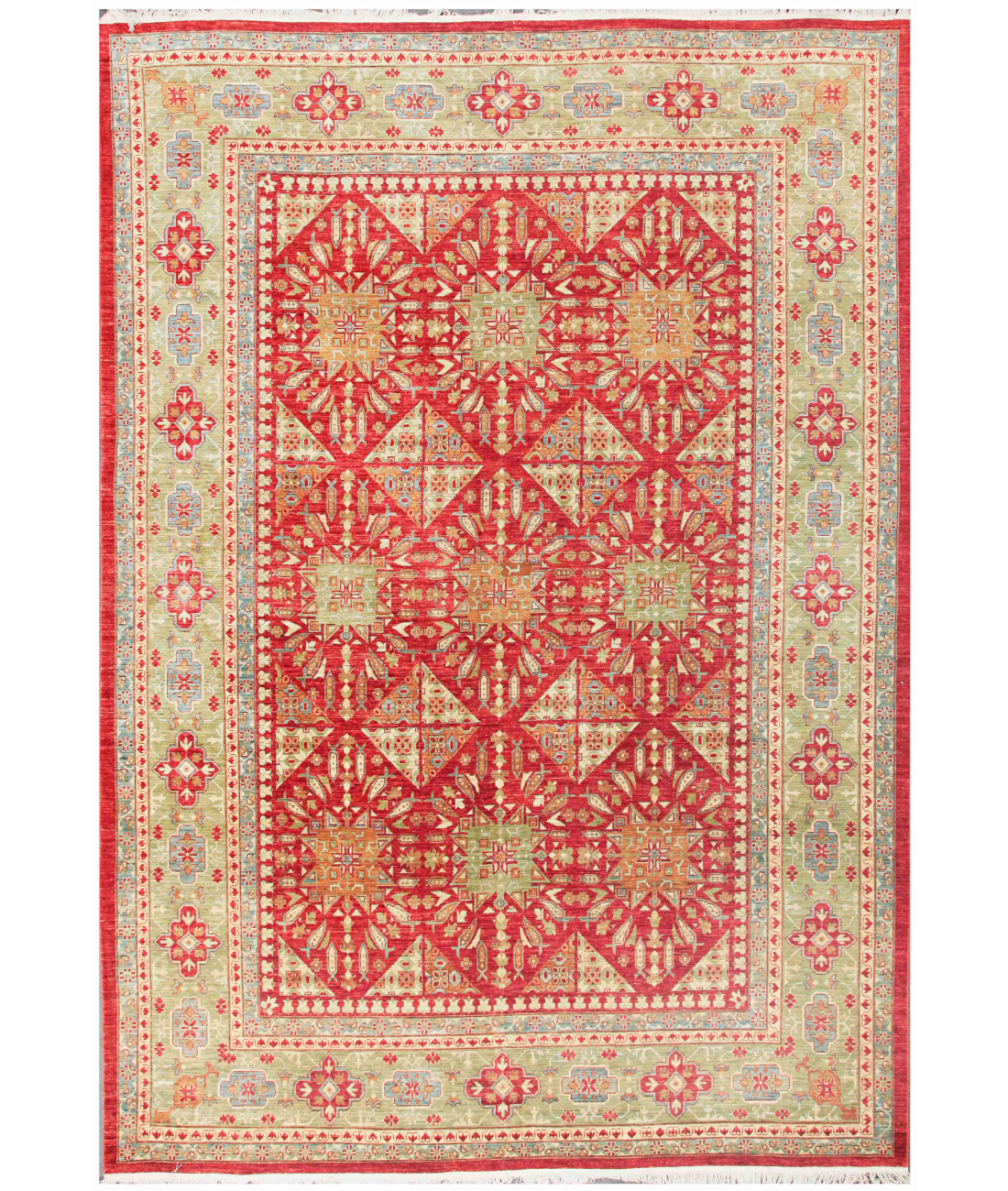 Hand Knotted Ziegler Wool Rug  - 10' 4" X 14' 2" 10' 4" X 14' 2" (315 X 432) / Red / N/A