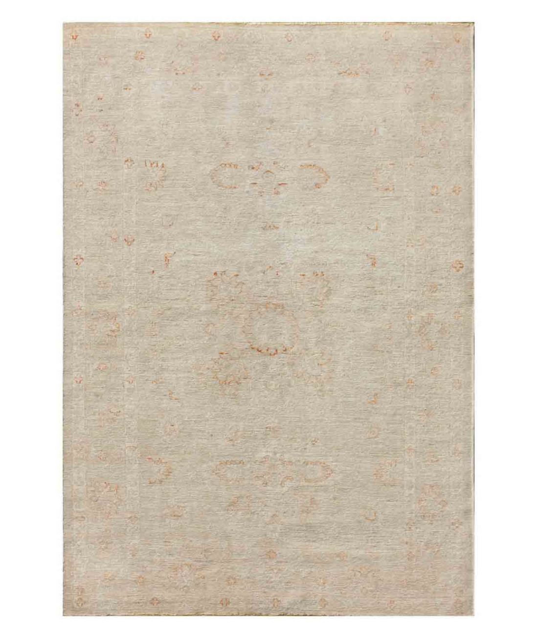 Hand Knotted Ziegler Wool Rug  - 4&#39; 1&quot; X 5&#39; 9&quot; 4&#39; 1&quot; X 5&#39; 9&quot; (124 X 175) / Beige / Ivory