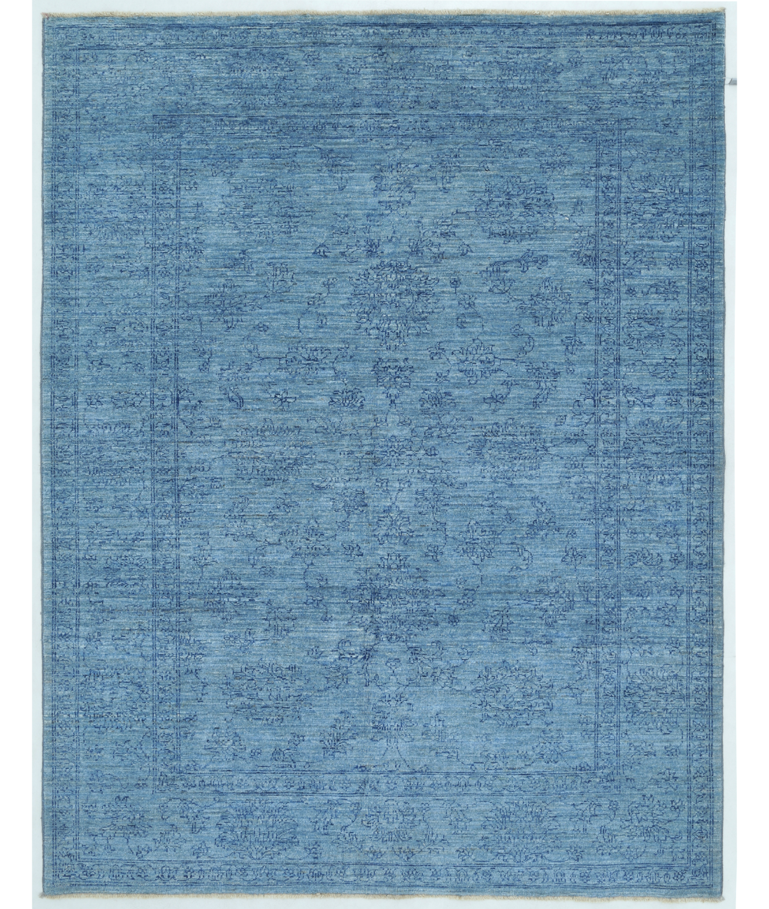 Hand Knotted Ziegler Wool Rug  - 4' 11" X 6' 4" 4' 11" X 6' 4" (150 X 193) / Blue / Blue