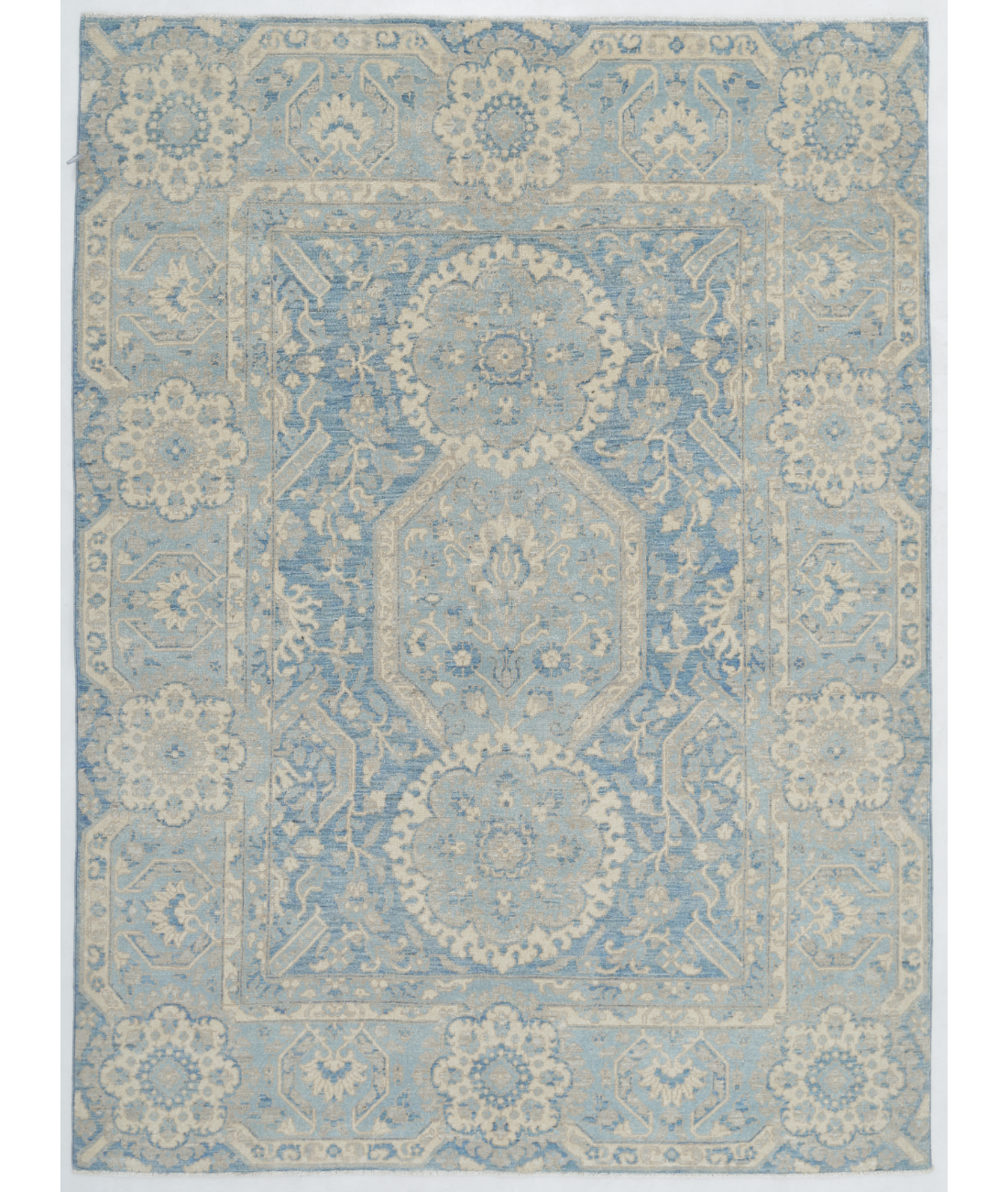 Hand Knotted Ziegler Wool Rug  - 5&#39; 0&quot; X 6&#39; 9&quot; 5&#39; 0&quot; X 6&#39; 9&quot; (152 X 206) / Blue / Blue