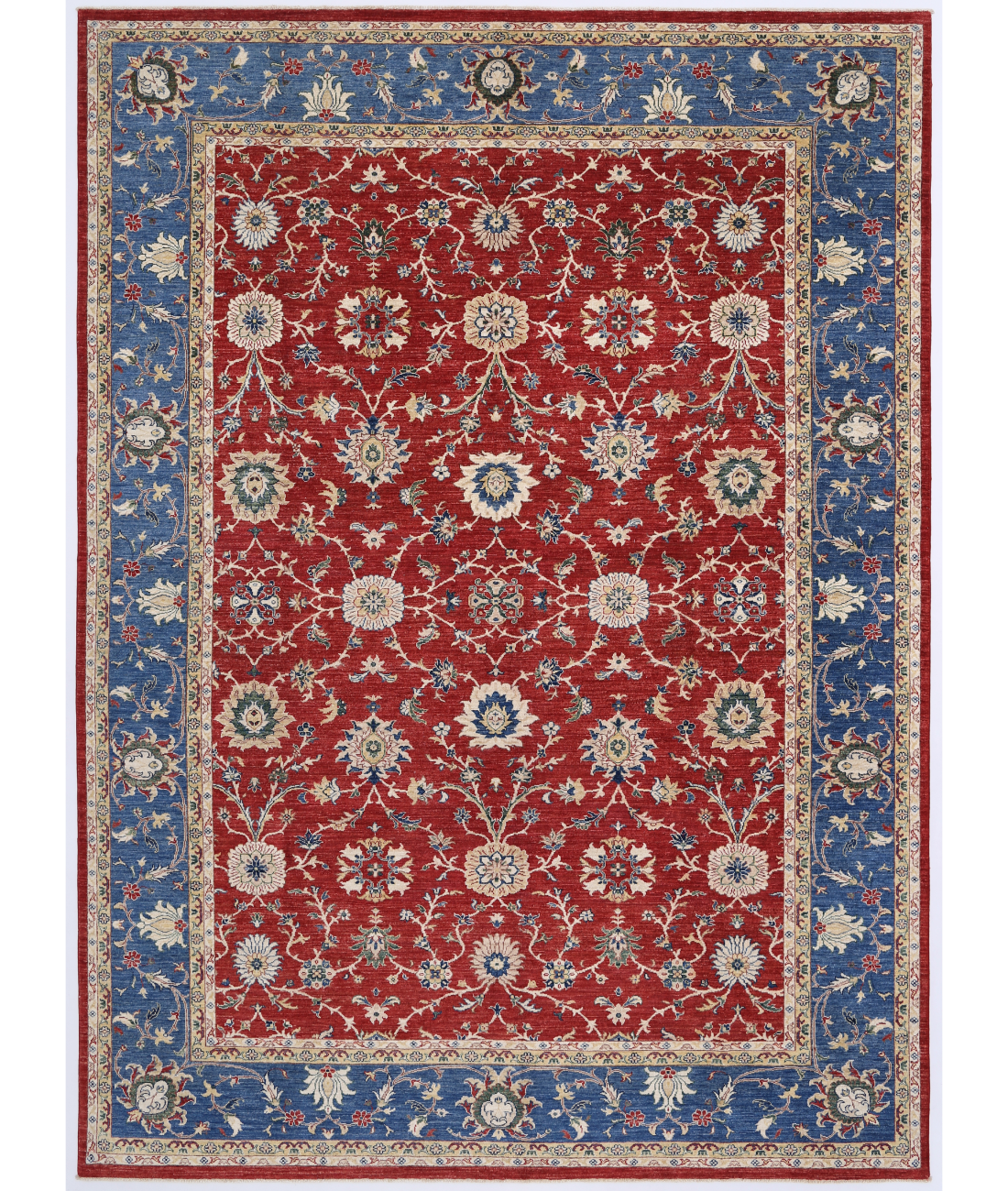 Hand Knotted Ziegler Wool Rug  - 8&#39; 4&quot; X 11&#39; 5&quot; 8&#39; 4&quot; X 11&#39; 5&quot; (254 X 348) / Red / Blue