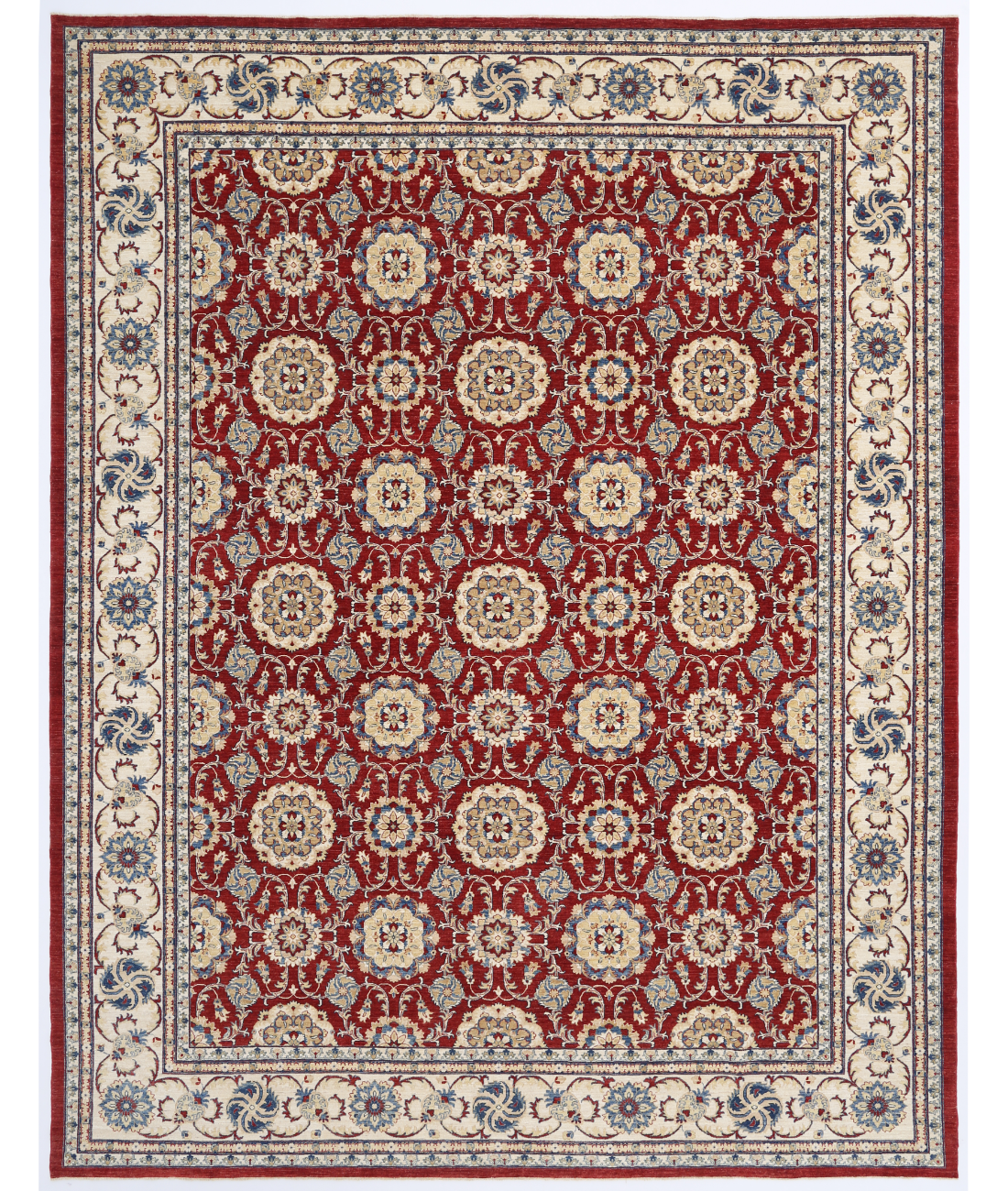 Hand Knotted Ziegler Wool Rug  - 13&#39; 2&quot; X 17&#39; 0&quot; 13&#39; 2&quot; X 17&#39; 0&quot; (401 X 518) / Red / Ivory