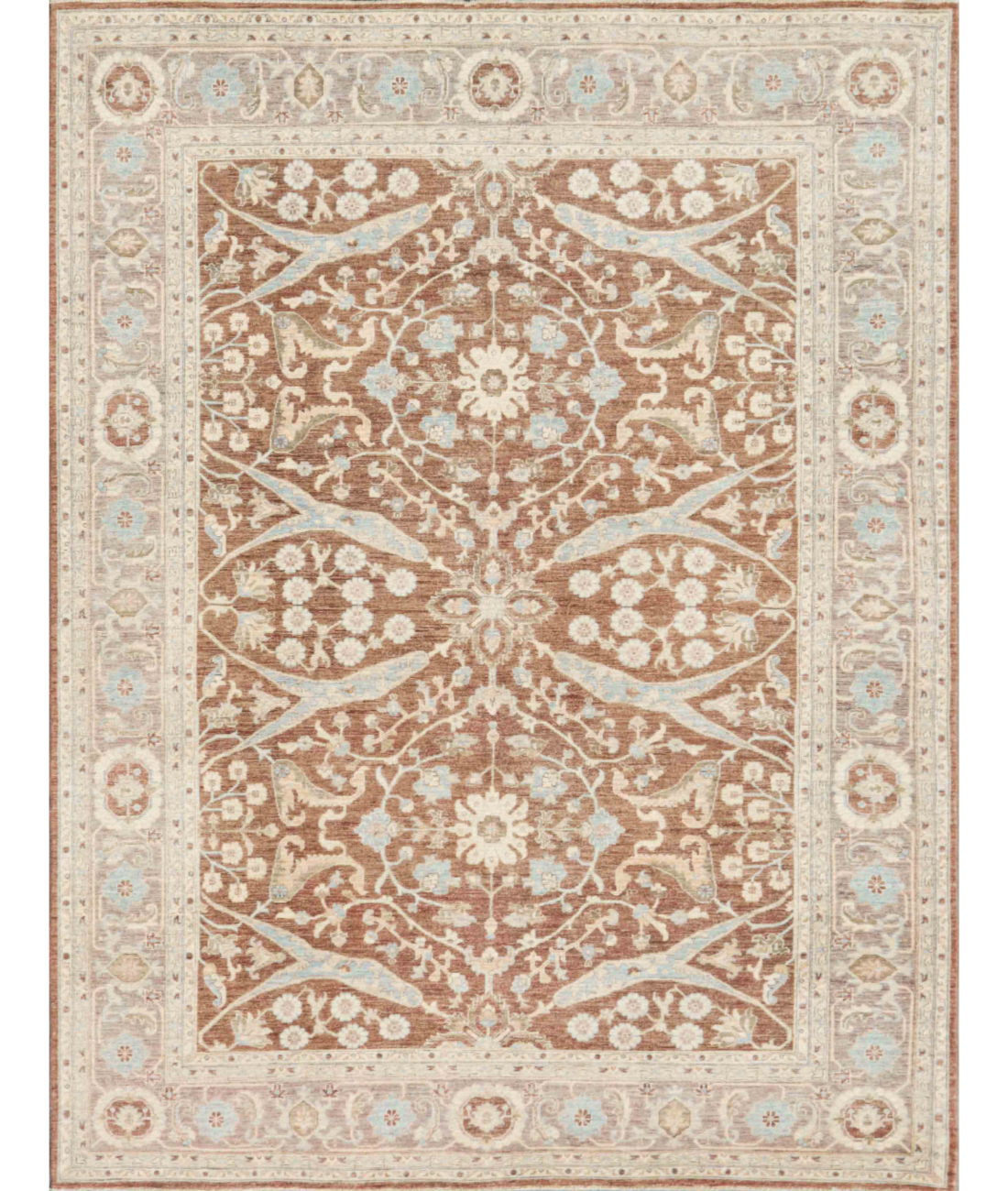 Hand Knotted Ziegler Wool Rug  - 8&#39; 0&quot; X 10&#39; 6&quot; 8&#39; 0&quot; X 10&#39; 6&quot; (244 X 320) / Brown / Grey