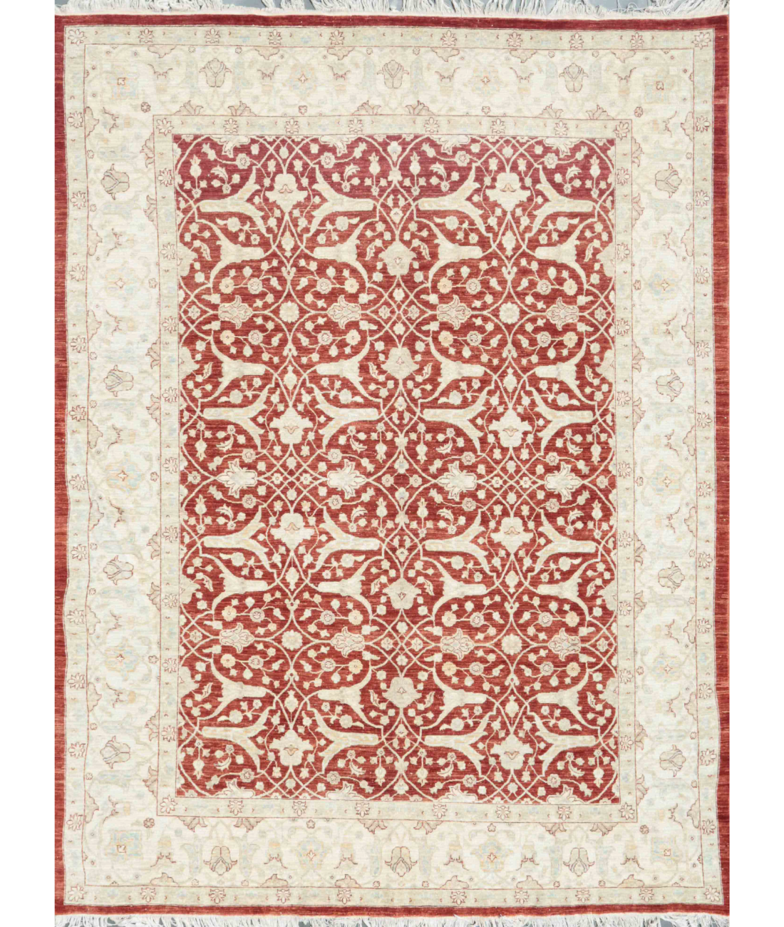 Hand Knotted Ziegler Wool Rug  - 8&#39; 0&quot; X 10&#39; 6&quot; 8&#39; 0&quot; X 10&#39; 6&quot; (244 X 320) / Rust / Ivory