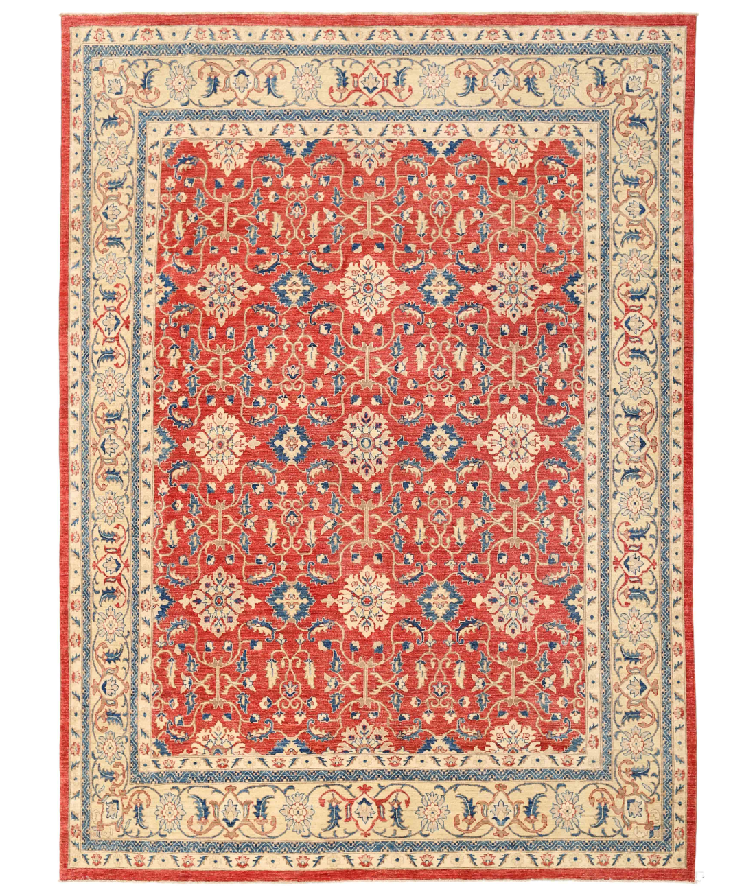 Hand Knotted Ziegler Wool Rug  - 7&#39; 9&quot; X 9&#39; 8&quot; 7&#39; 9&quot; X 9&#39; 8&quot; (236 X 295) / Beige / Red