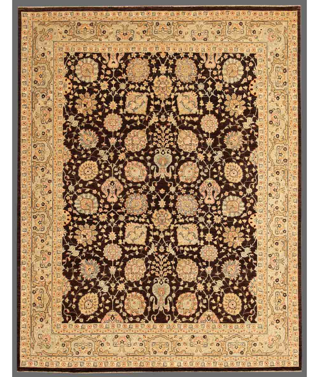 Hand Knotted Ziegler Wool Rug  - 8&#39; 0&quot; X 10&#39; 2&quot; 8&#39; 0&quot; X 10&#39; 2&quot; (244 X 310) / Brown / Ivory