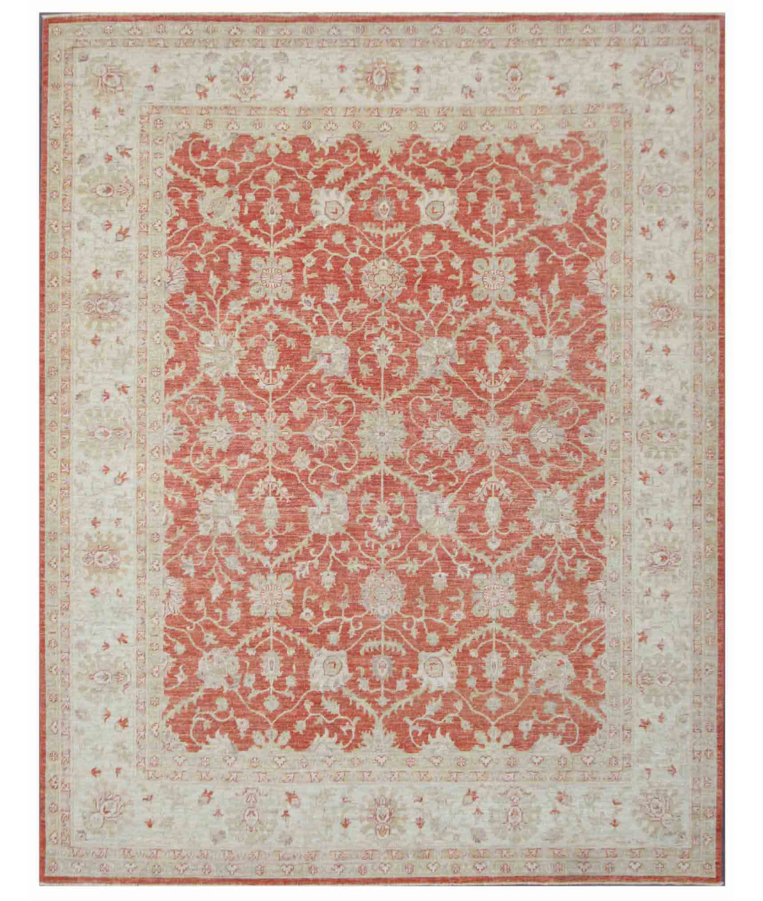 Hand Knotted Ziegler Wool Rug  - 8&#39; 0&quot; X 10&#39; 1&quot; 8&#39; 0&quot; X 10&#39; 1&quot; (244 X 307) / Red / Ivory