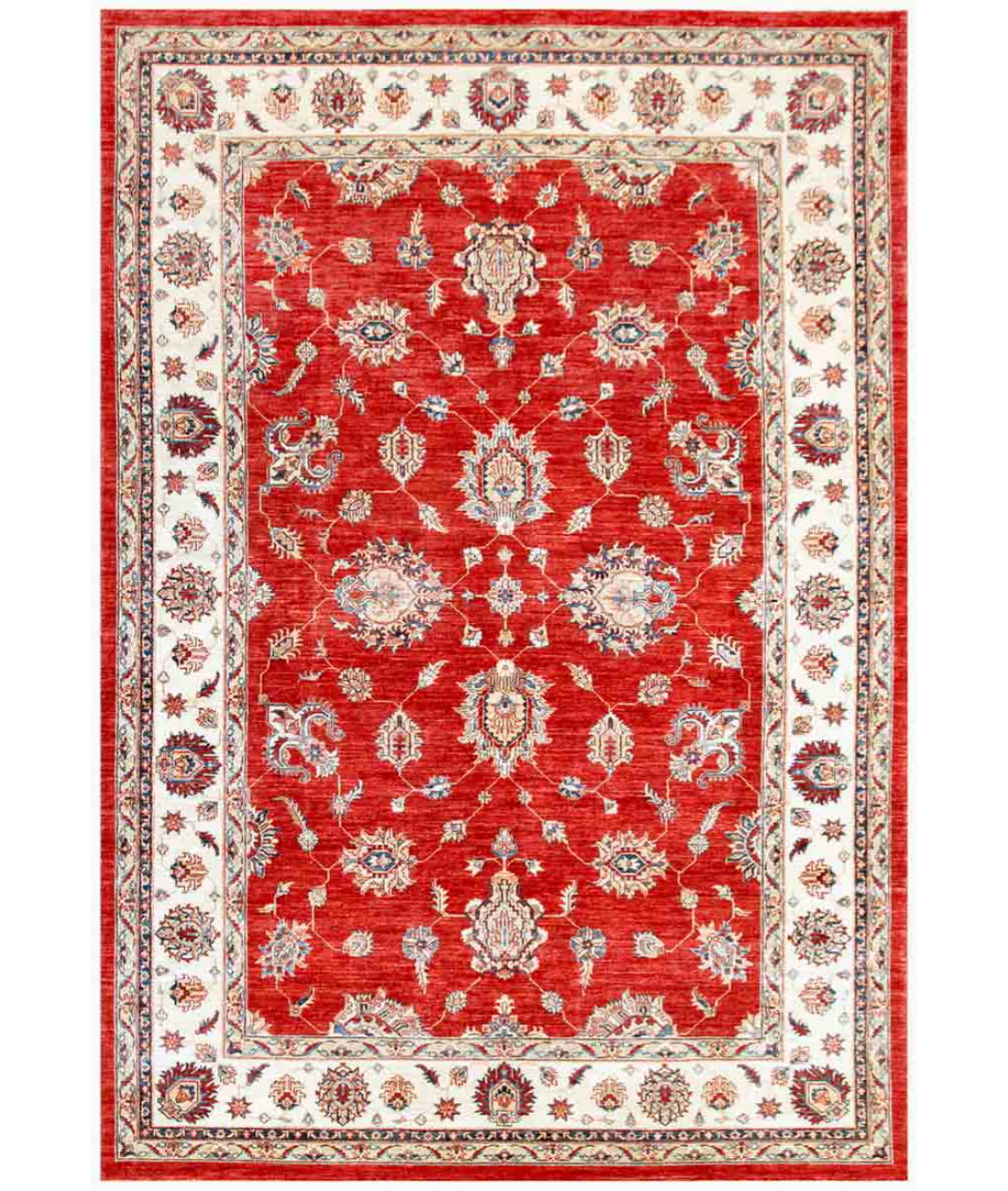 Hand Knotted Ziegler Wool Rug  - 8&#39; 2&quot; X 11&#39; 8&quot; 8&#39; 2&quot; X 11&#39; 8&quot; (249 X 356) / Red / Ivory