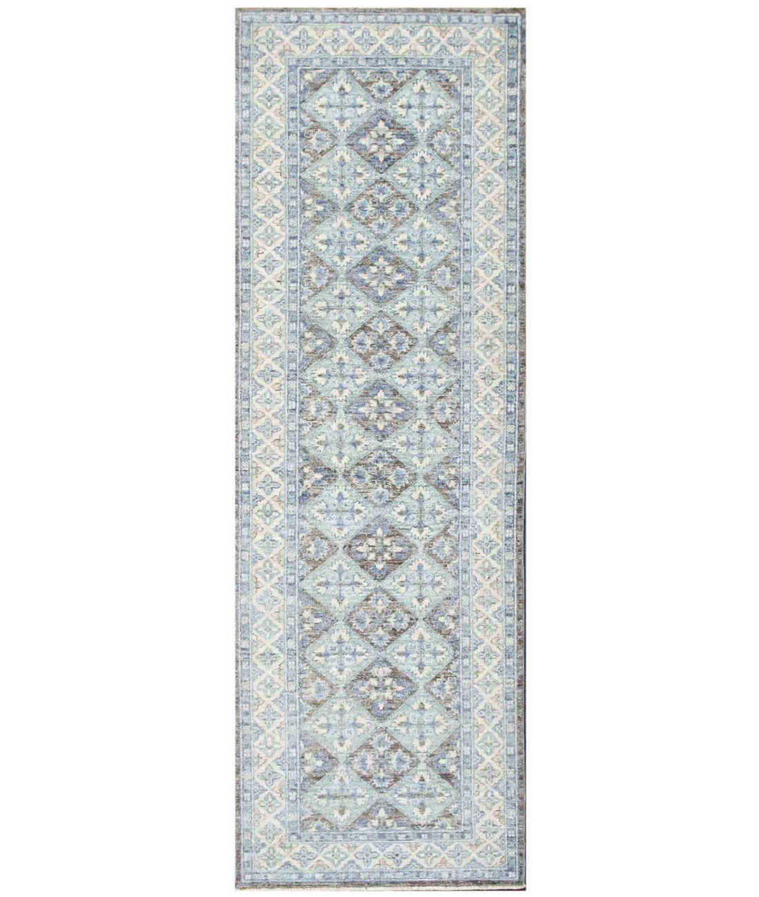 Hand Knotted Ziegler Wool Rug  - 2&#39; 8&quot; X 8&#39; 1&quot; 2&#39; 8&quot; X 8&#39; 1&quot; (81 X 246) / Green / Beige