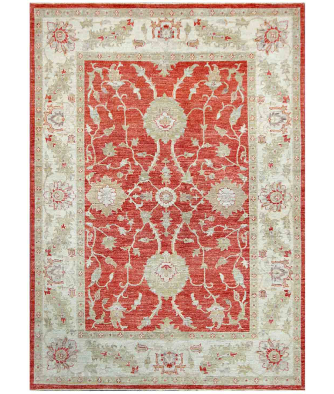 Hand Knotted Ziegler Wool Rug  - 5&#39; 7&quot; X 7&#39; 9&quot; 5&#39; 7&quot; X 7&#39; 9&quot; (170 X 236) / Pink / Ivory