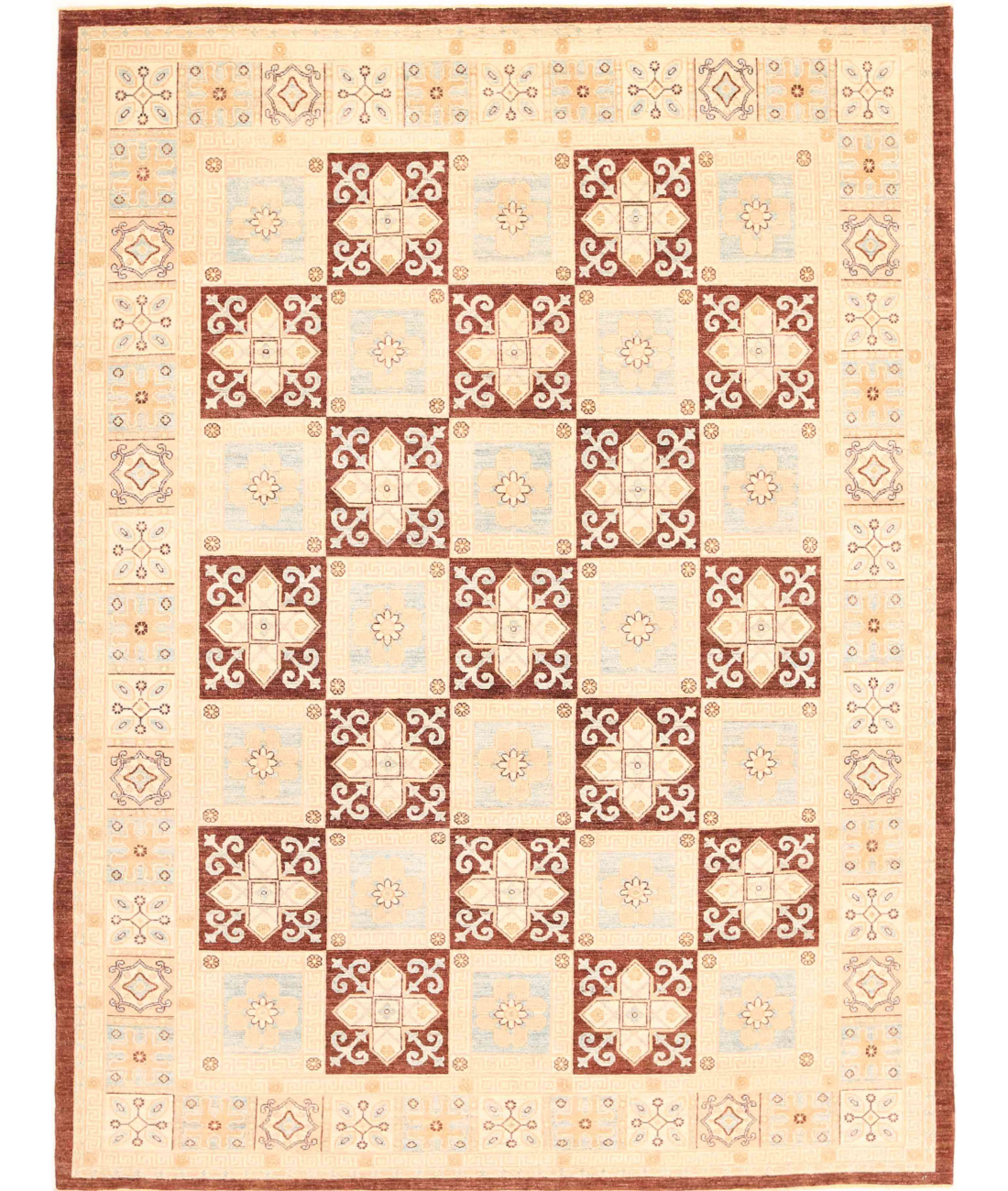 Hand Knotted Ziegler Wool Rug  - 8&#39; 11&quot; X 11&#39; 8&quot; 8&#39; 11&quot; X 11&#39; 8&quot; (272 X 356) / Brown / Blue