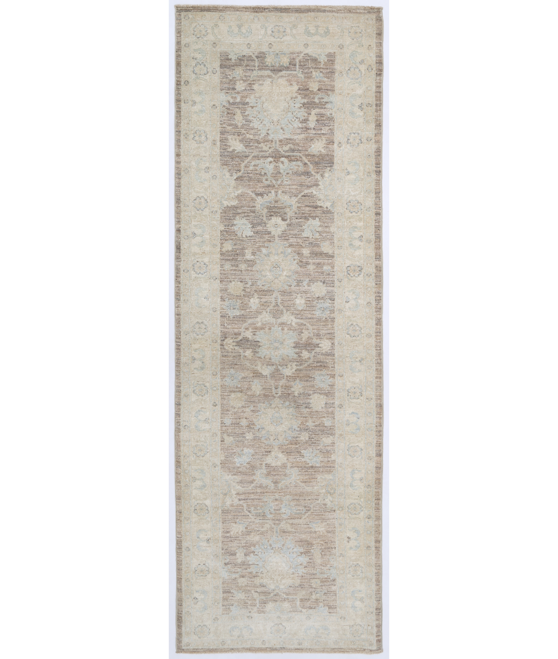 Hand Knotted Ziegler Wool Rug  - 2&#39; 8&quot; X 7&#39; 10&quot; 2&#39; 8&quot; X 7&#39; 10&quot; (81 X 239) / Brown / Ivory