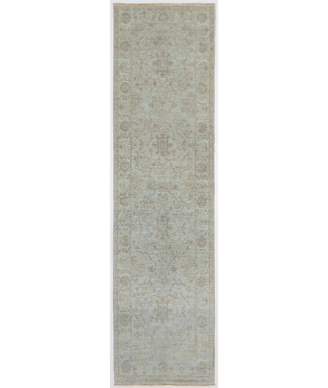 Hand Knotted Ziegler Wool Rug  - 2&#39; 8&quot; X 9&#39; 9&quot; 2&#39; 8&quot; X 9&#39; 9&quot; (81 X 297) / Green / N/A