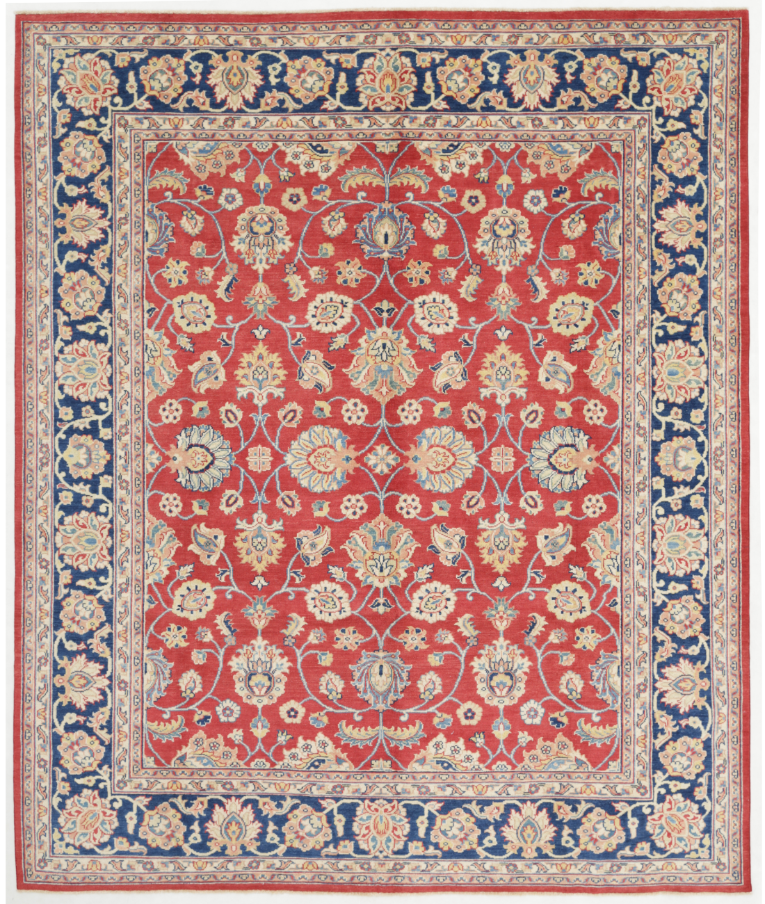 Hand Knotted Ziegler Wool Rug  - 8&#39; 9&quot; X 10&#39; 6&quot; 8&#39; 9&quot; X 10&#39; 6&quot; (267 X 320) / Red / Blue