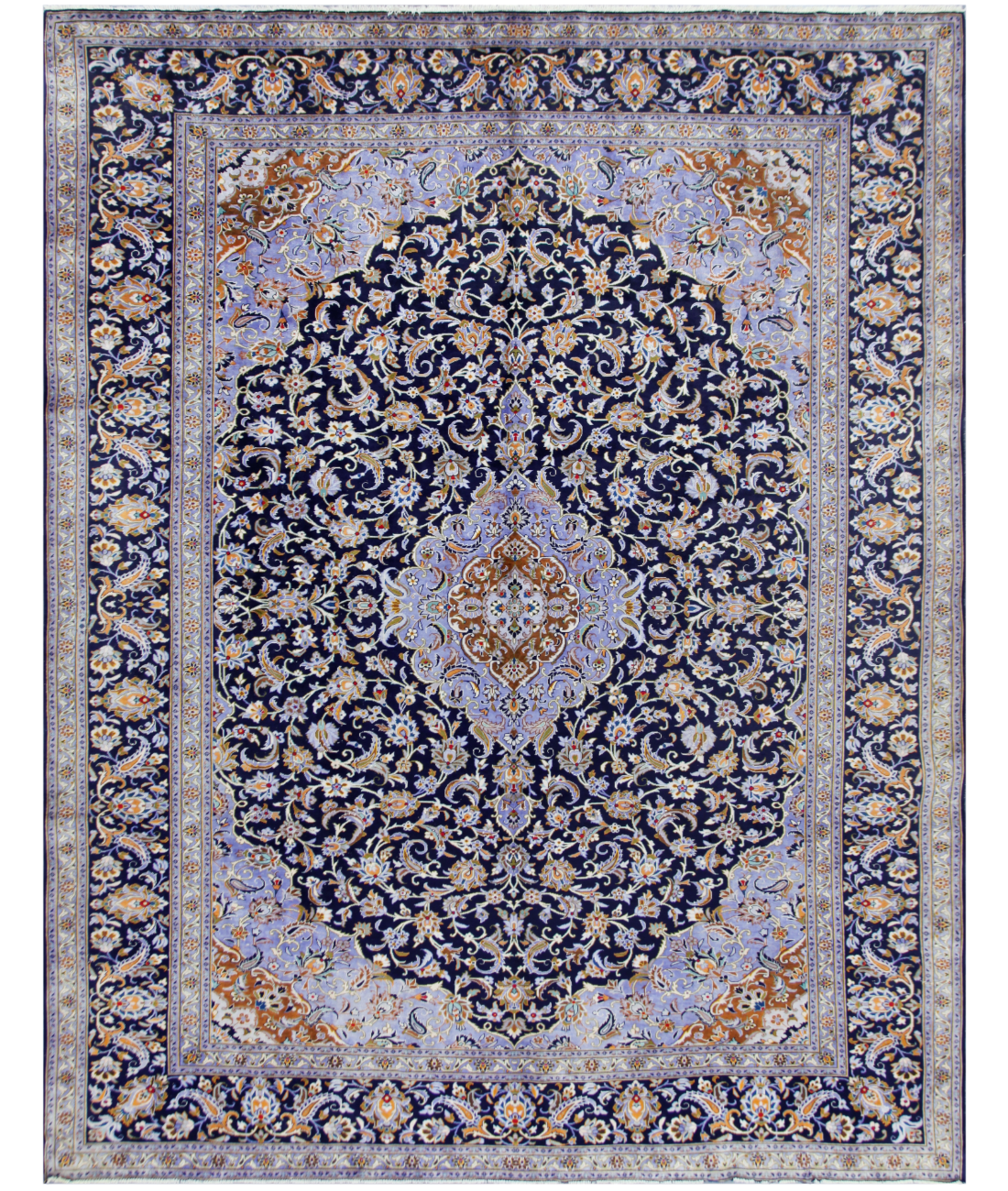 Hand Made Texture Bamboo Silk Rug  - 13&#39; 0&quot; X 15&#39; 0&quot; 13&#39; 0&quot; X 15&#39; 0&quot; (396 X 457) / Silver / Silver