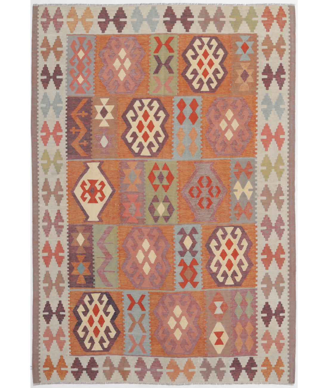 Hand Woven Kafkas Kilim Wool Kilim  - 6&#39; 0&quot; X 8&#39; 6&quot; 6&#39; 0&quot; X 8&#39; 6&quot; (183 X 259) / Multi / Multi