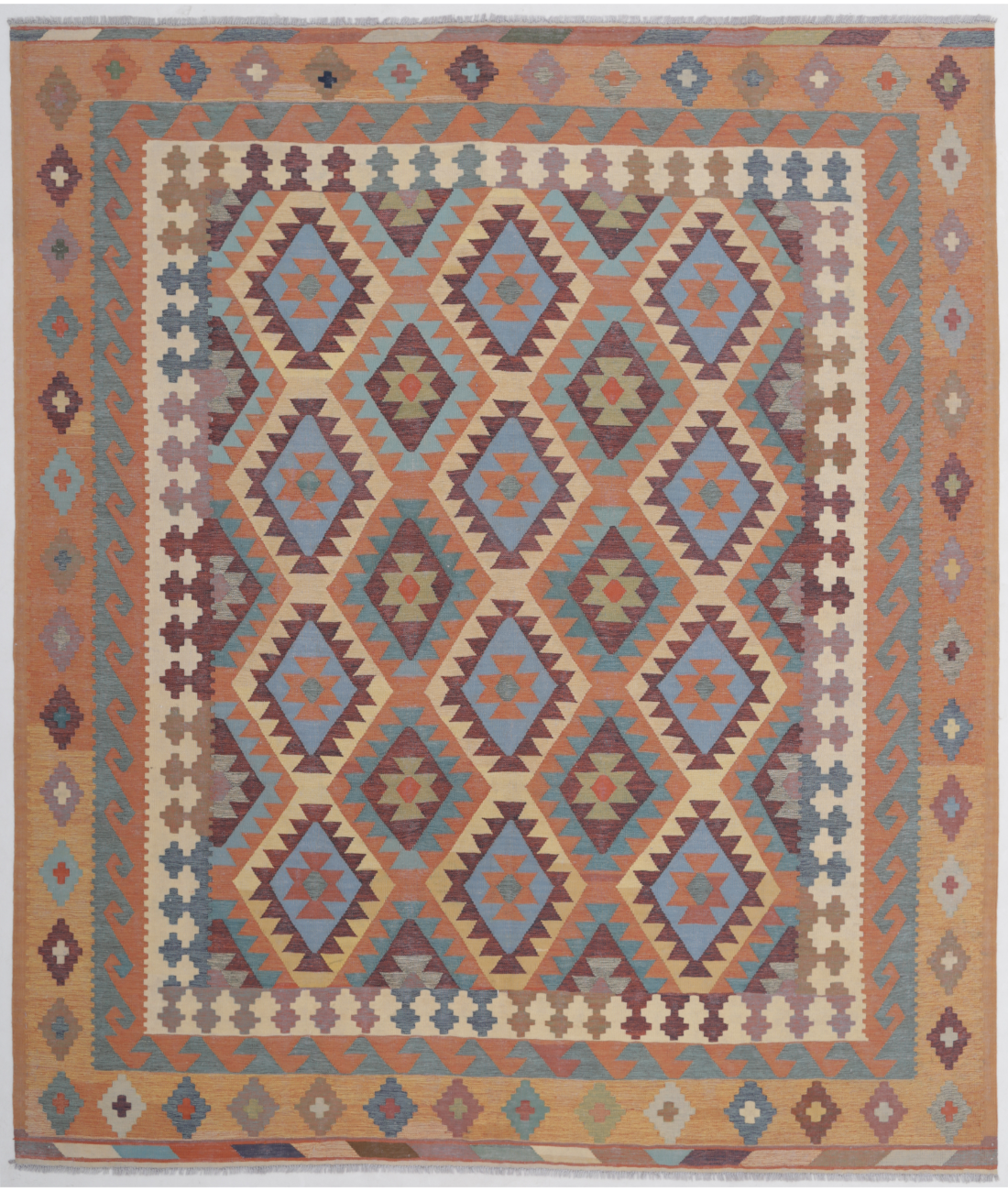 Hand Woven Kafkas Kilim Wool Kilim  - 8&#39; 3&quot; X 9&#39; 8&quot; 8&#39; 3&quot; X 9&#39; 8&quot; (251 X 295) / Multi / Multi