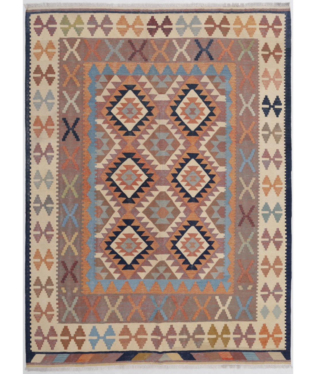 Hand Woven Kafkas Kilim Wool Kilim  - 6' 2" X 8' 4" 6' 2" X 8' 4" (188 X 254) / Multi / Multi