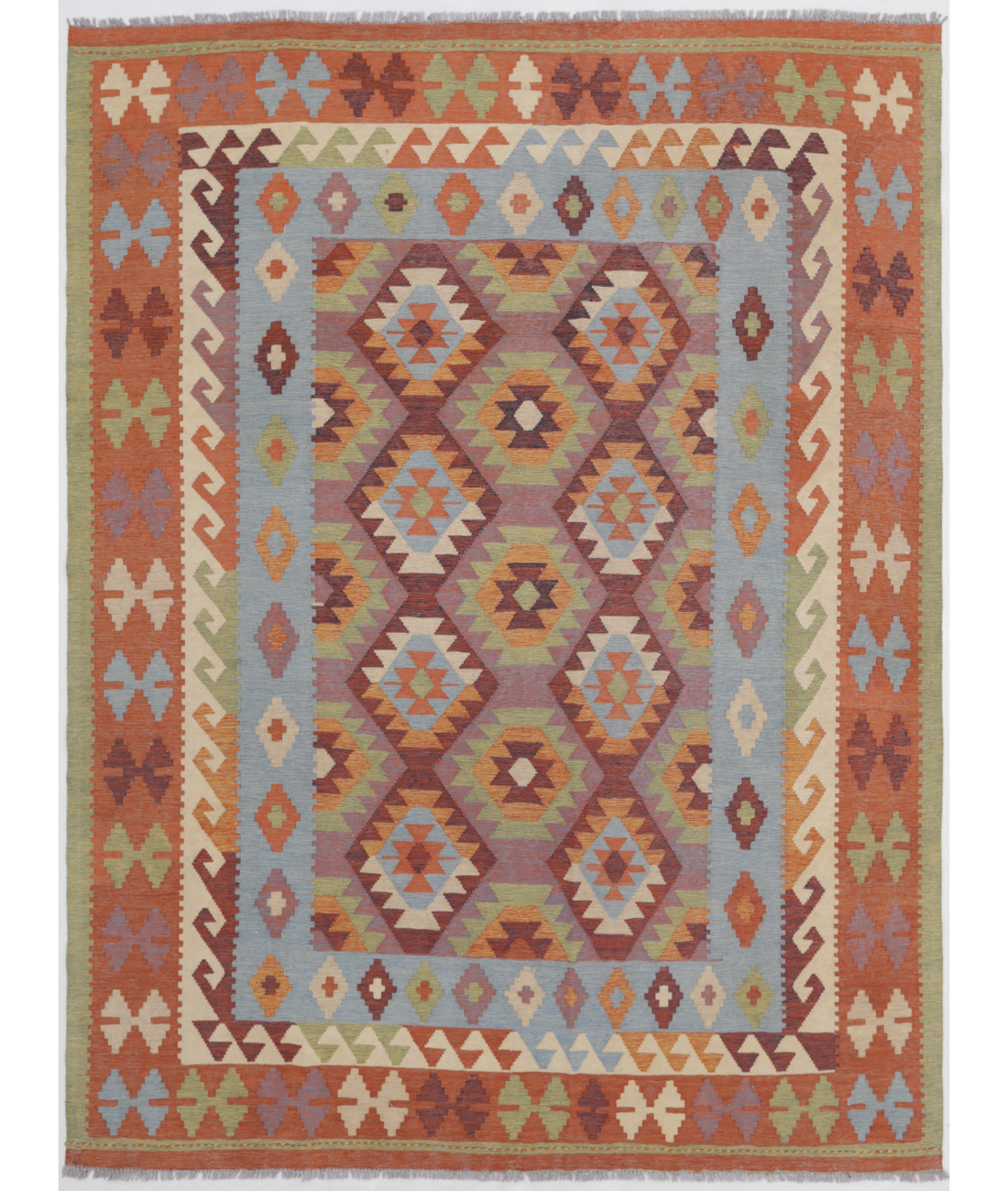 Hand Woven Kafkas Kilim Wool Kilim  - 6' 4" X 8' 4" 6' 4" X 8' 4" (193 X 254) / Multi / Multi