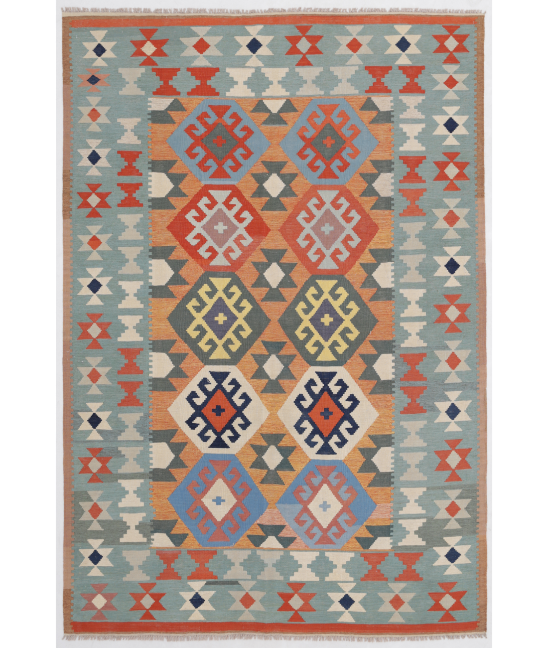 Hand Woven Kafkas Kilim Wool Kilim  - 5&#39; 8&quot; X 8&#39; 6&quot; 5&#39; 8&quot; X 8&#39; 6&quot; (173 X 259) / Multi / Multi