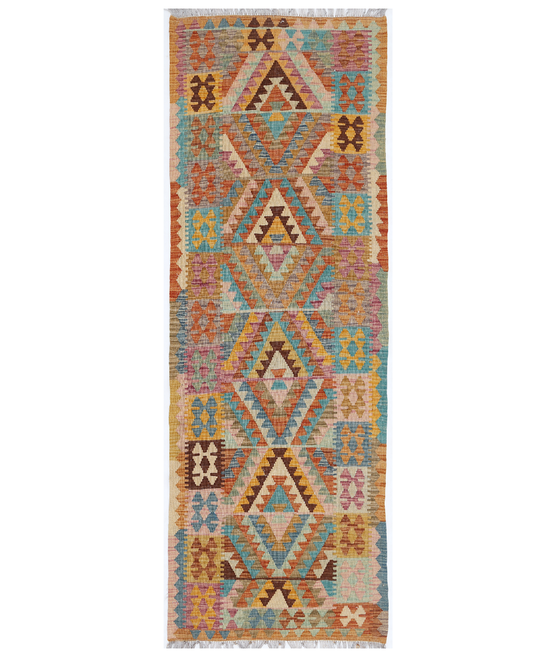 Hand Woven Maimana Kilim Wool Kilim  - 2&#39; 10&quot; X 7&#39; 11&quot; 2&#39; 10&quot; X 7&#39; 11&quot; (86 X 241) / Multi / Multi