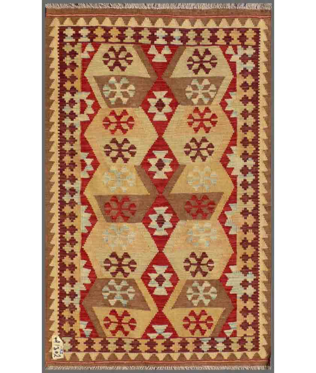 Hand Woven Maimana Kilim Wool Kilim  - 3' 2" X 4' 11" 3' 2" X 4' 11" (97 X 150) / Multi / Multi