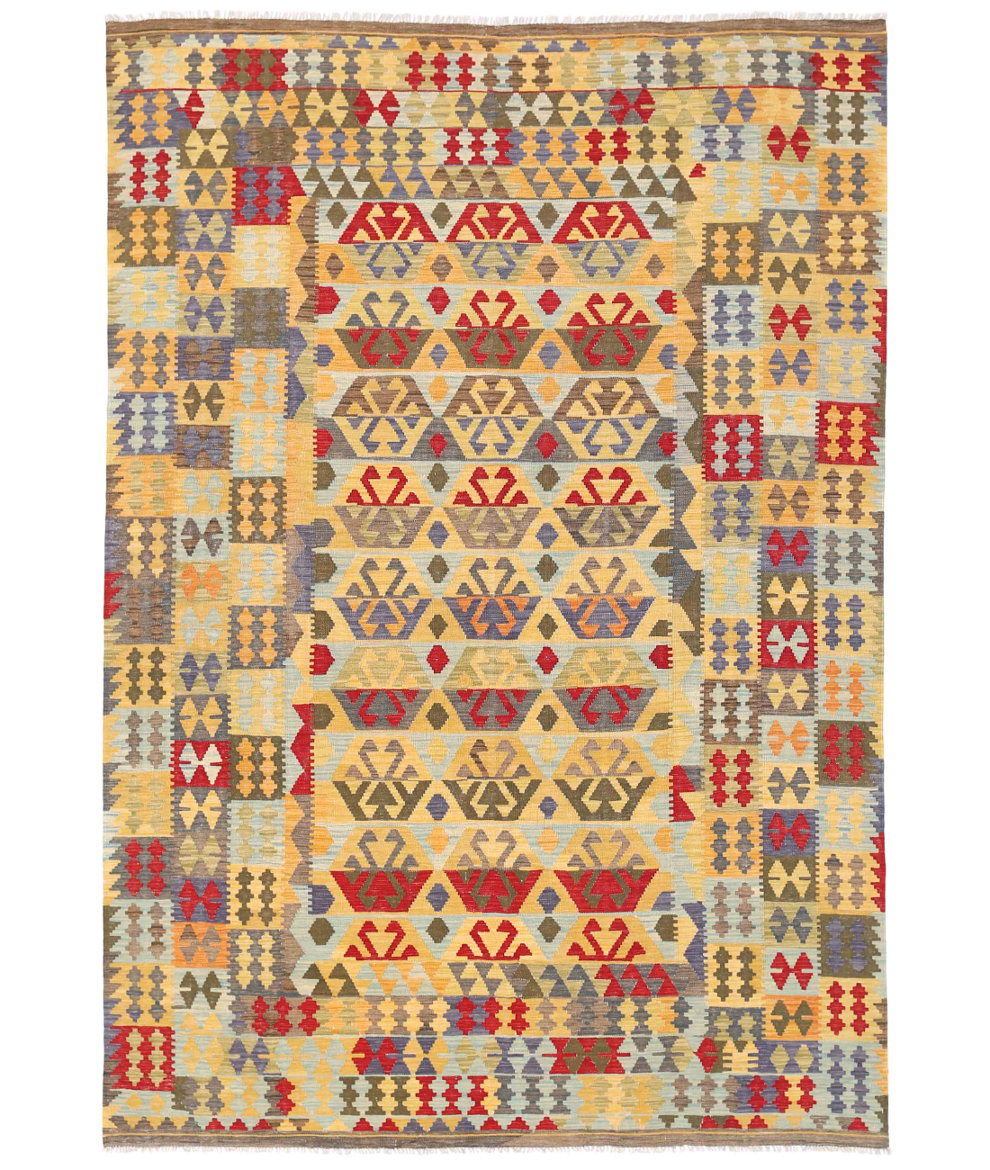 Hand Woven Maimana Kilim Wool Kilim  - 7&#39; 9&quot; X 11&#39; 1&quot; 7&#39; 9&quot; X 11&#39; 1&quot; (236 X 338) / Multi / Multi