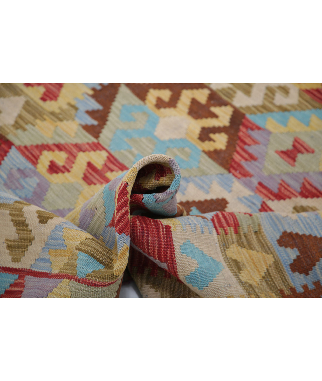 Hand Knotted Maimana Kilim Wool Kilim Rug - 3'10'' x 6'0'' 3'10'' x 6'0'' (115 X 180) / Multi / Multi