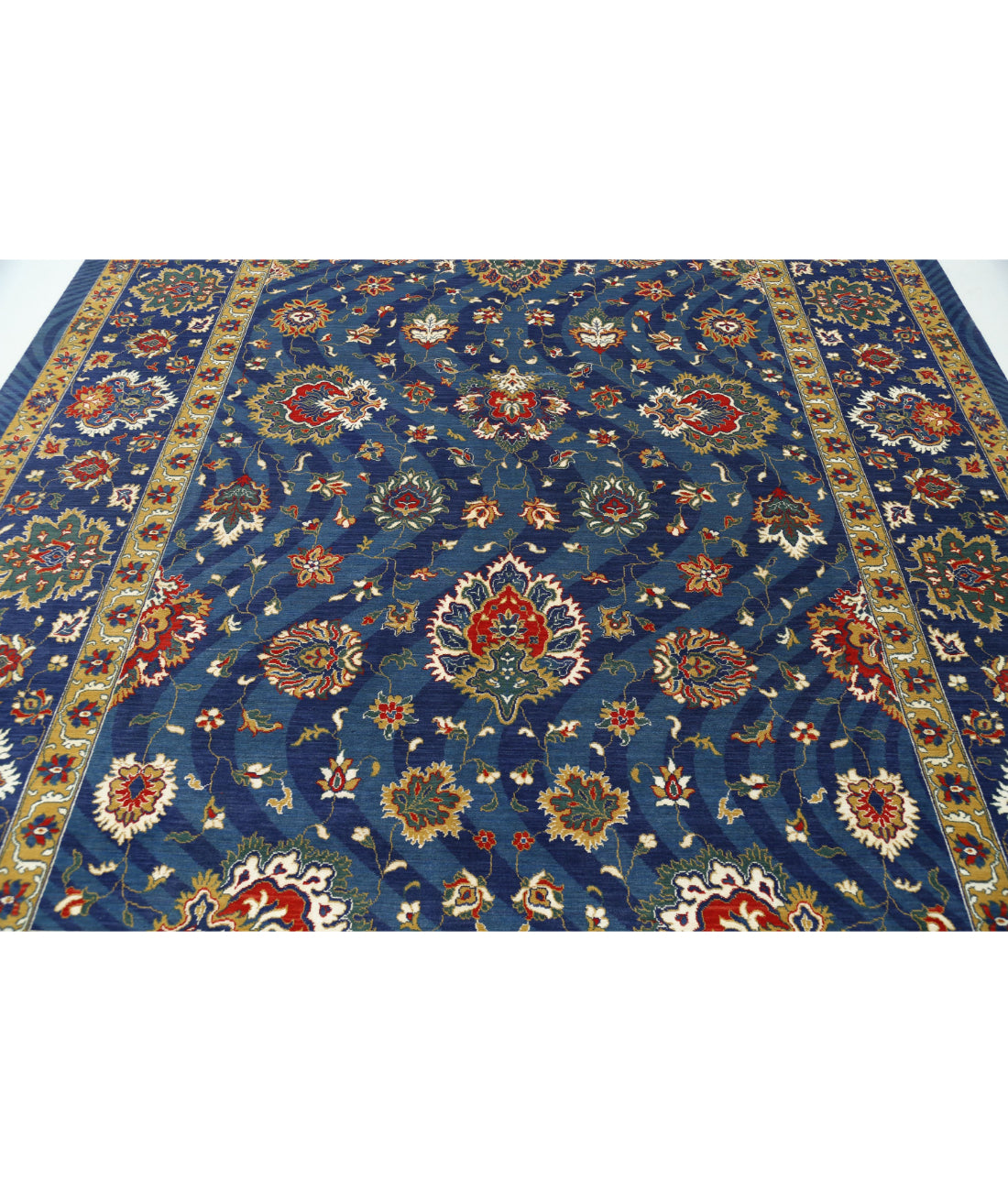 Gulshan Wool & Bamboo Silk Rug - 8'10'' x 12'4'' 8'10'' x 12'4'' (265 X 370) / Blue / Red