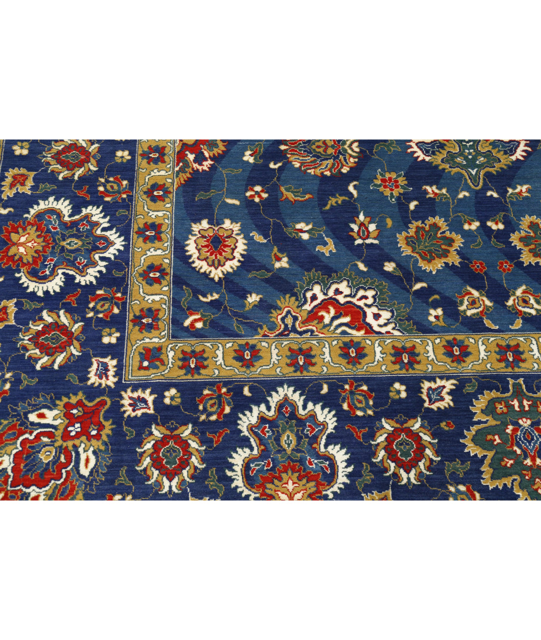 Gulshan Wool & Bamboo Silk Rug - 8'10'' x 12'4'' 8'10'' x 12'4'' (265 X 370) / Blue / Red